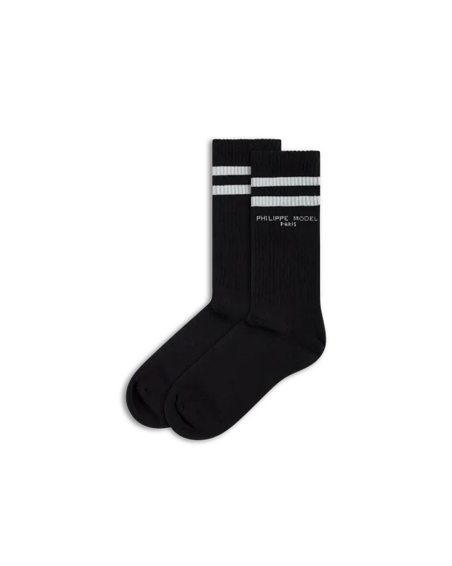 philippe-model-baumwoll-socken-unisex-schwarz-wei image 1