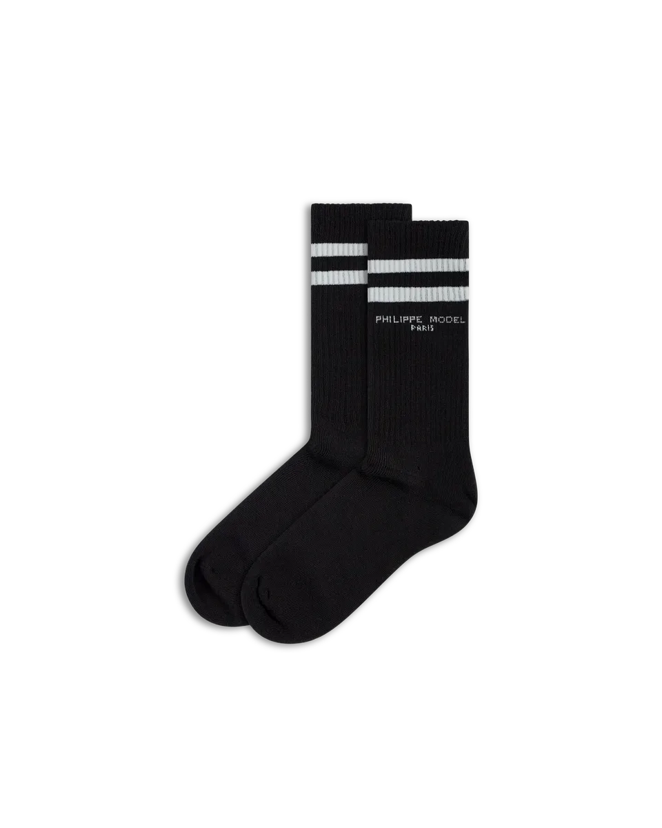 philippe-model-baumwoll-socken-unisex-schwarz-wei image 1