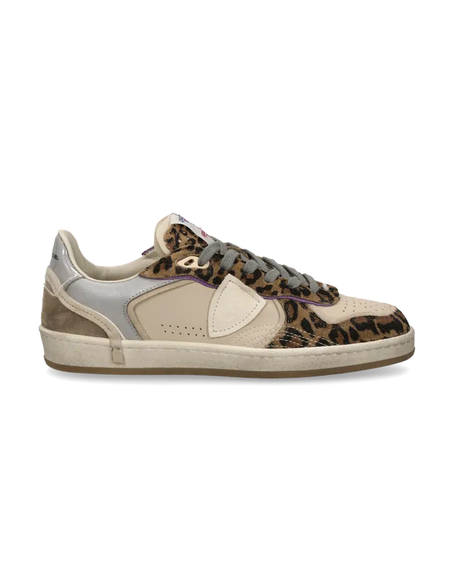 philippe-model-pgal-damen-sneaker-beige-animalier-grau image 1