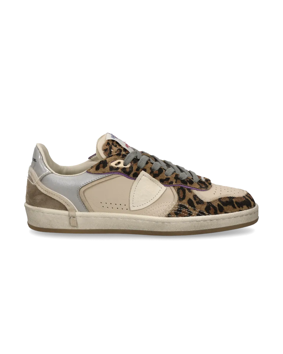 philippe-model-pgal-damen-sneaker-beige-animalier-grau image 1