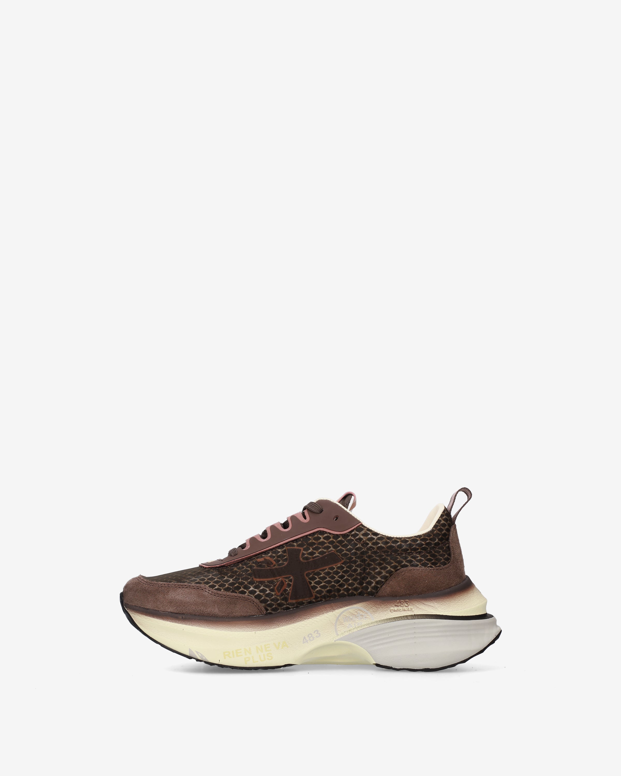 premiata-hill-8547-sneaker-damen-braun-reptil-maxi-sohle image 3