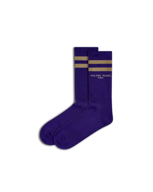 philippe-model-socken-baumwolle-violett-gold image 1