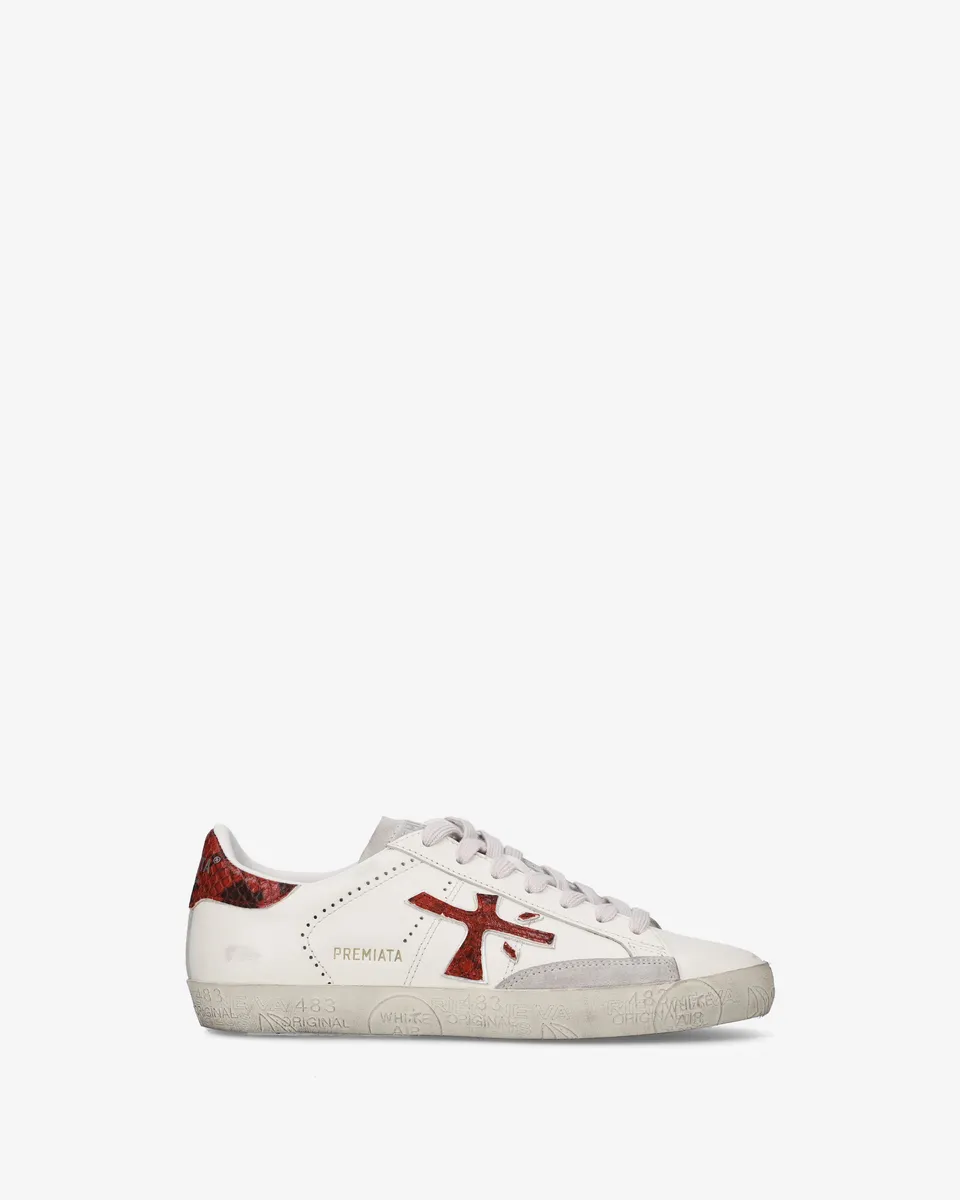 premiata-stevend-8481-damen-sneaker-panna-rot-python image 1