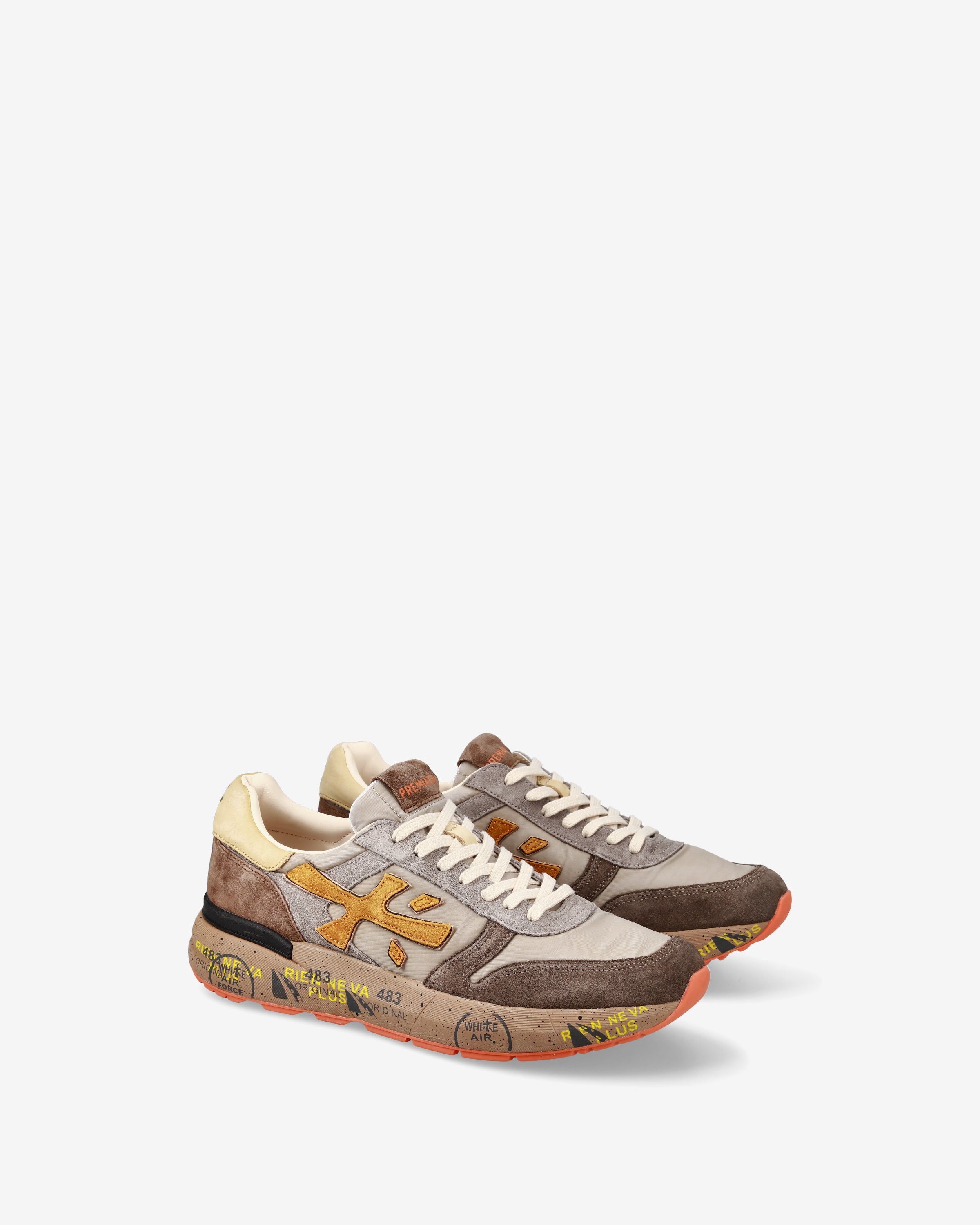 premiata-mick-7866-sneaker-herren-tortora-avorio image 2