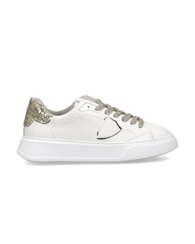 philippe-model-temple-sneaker-damen-wei-gold-glitzer-ferse image 1