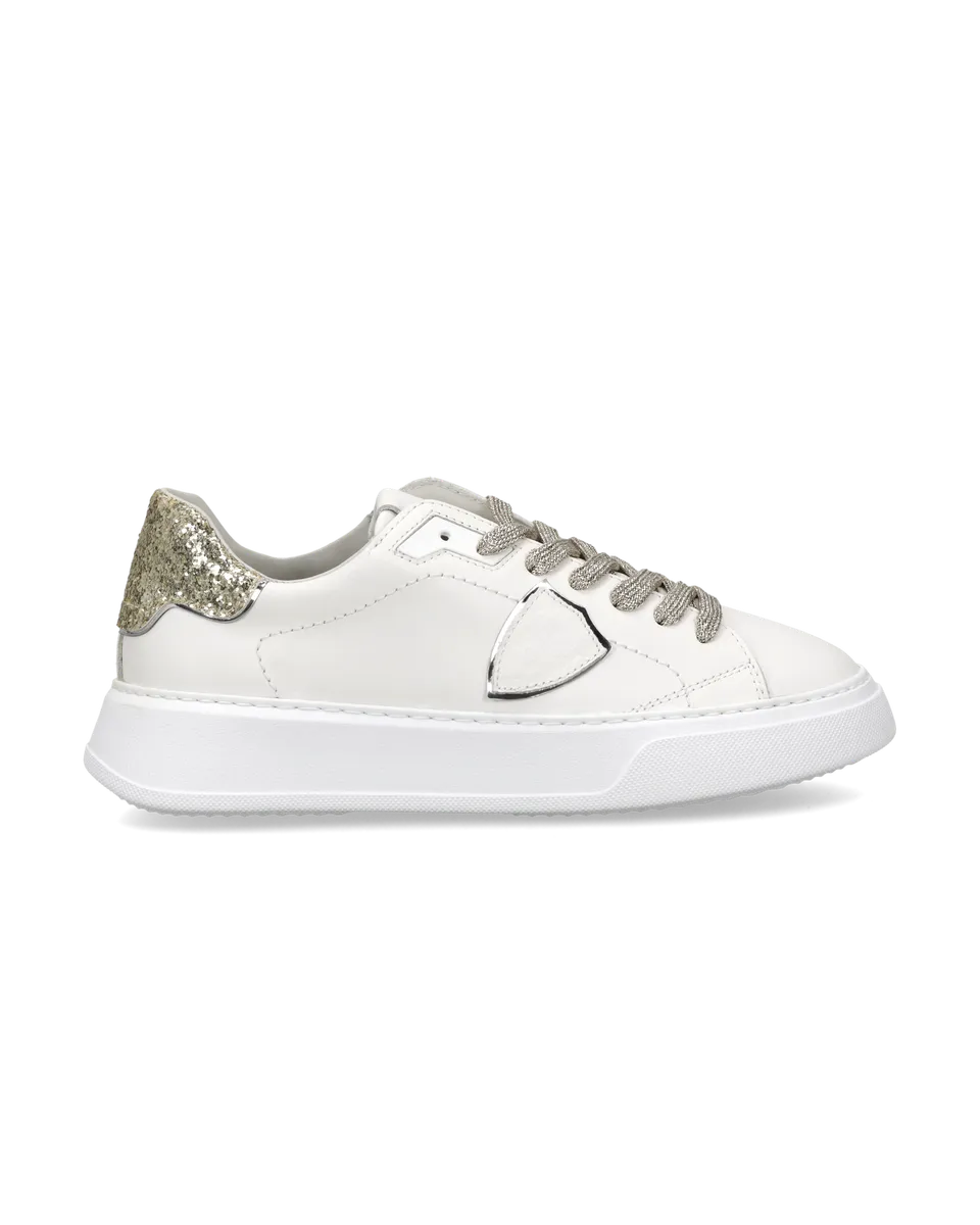 philippe-model-temple-sneaker-damen-wei-gold-glitzer-ferse image 1