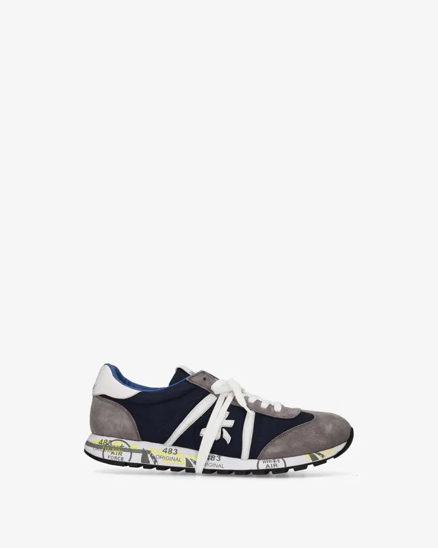 premiata-lucy-7089-retro-running-sneaker-navy-grau image 1