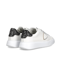 philippe-model-temple-sneaker-damen-wei-schwarz-mit-glitzer-ferse image 2