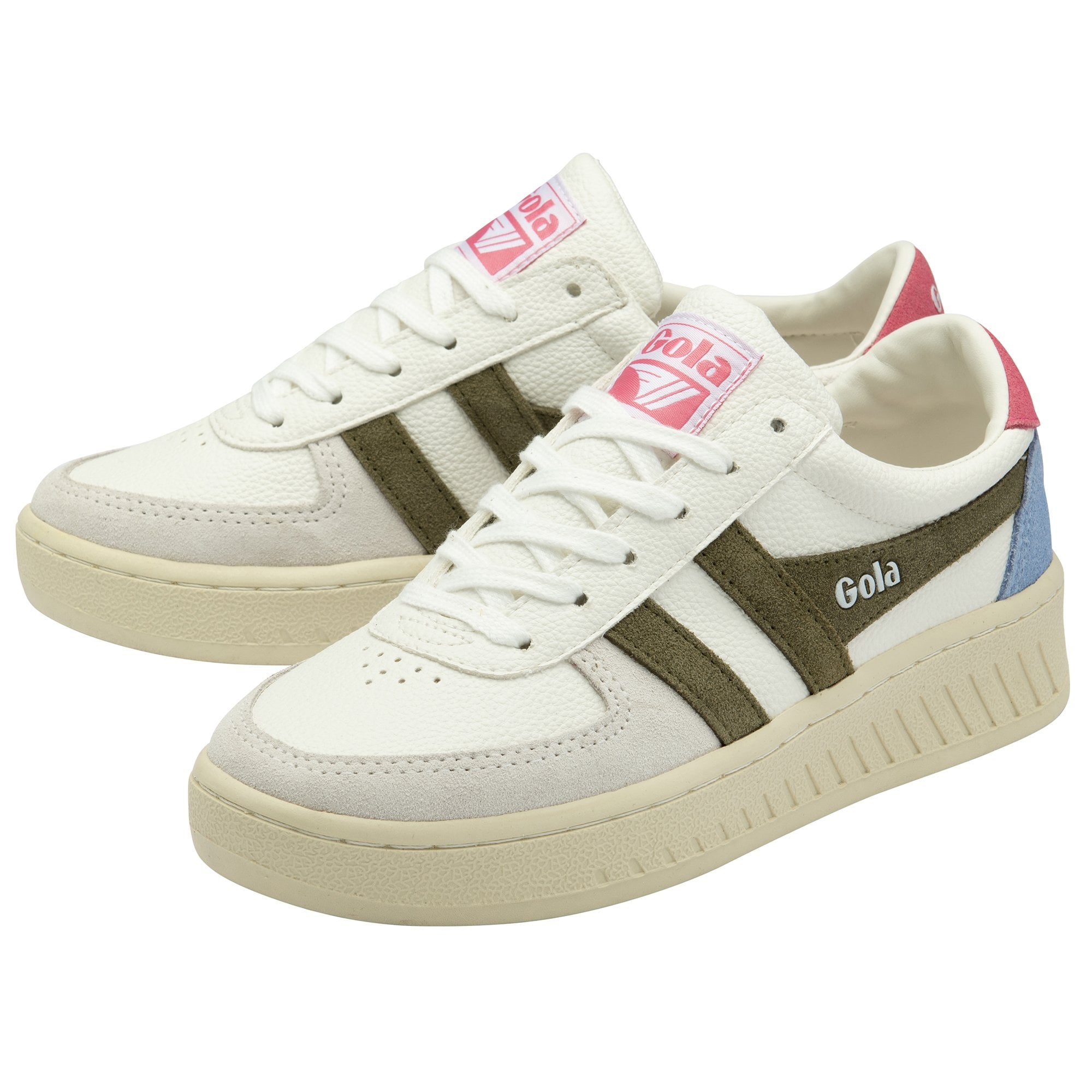 gola-grandslam-trident-damen-sneaker-wei-khaki-neonpink image 3