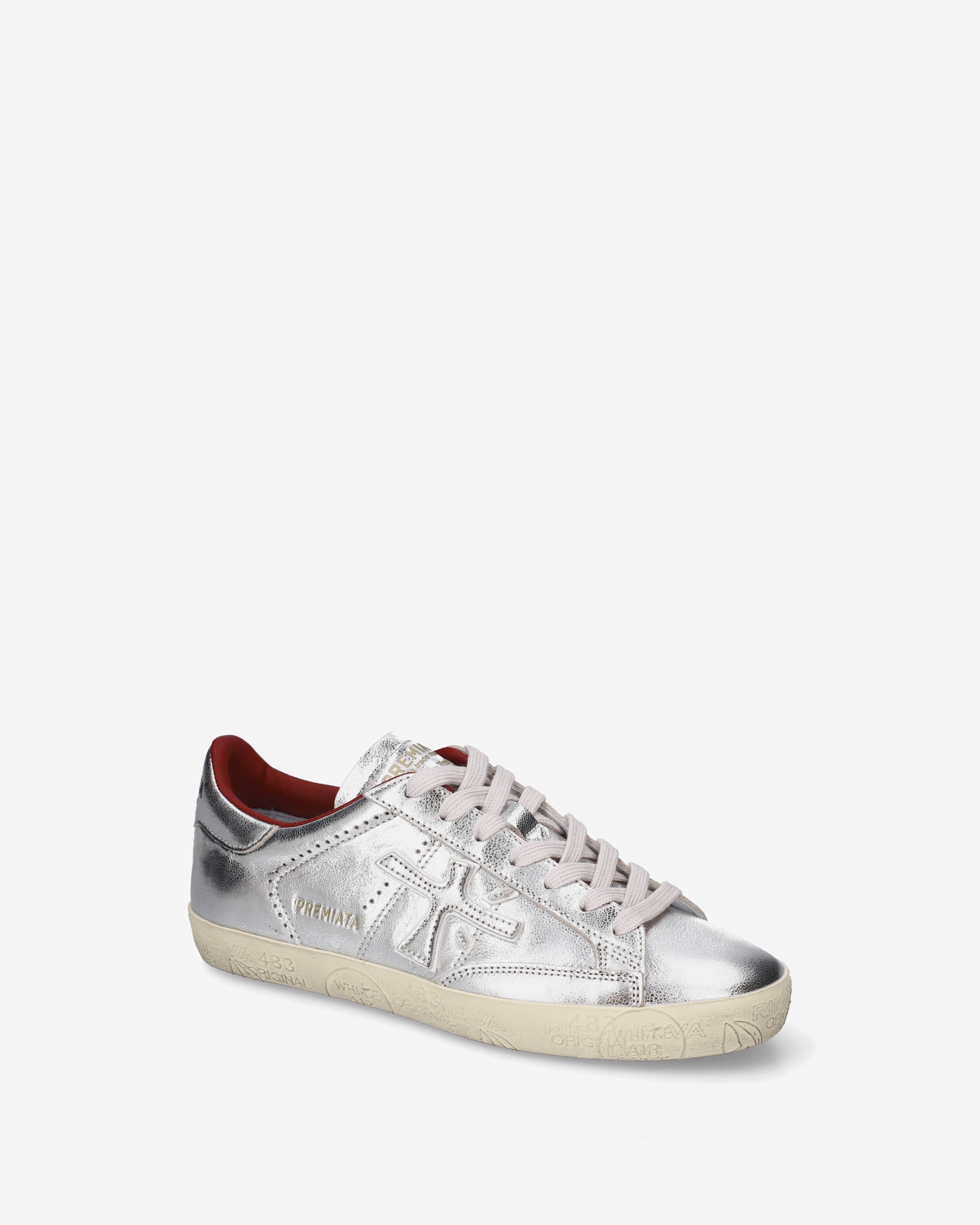 premiata-stevend-8493-sneaker-damen-silber-laminat-bordeaux-metallic image 4