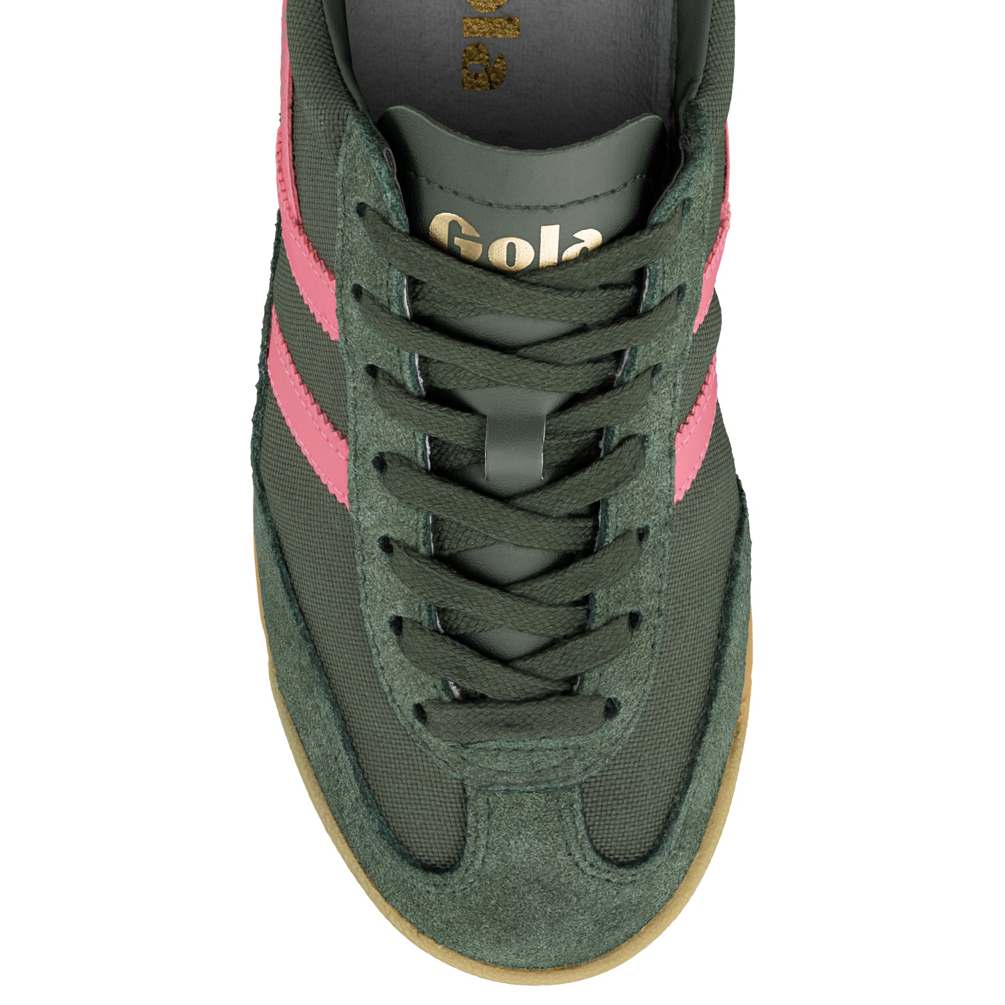 gola-tornado-damen-sneaker-dunkelkhaki-bonbonrosa-nylon-wildleder image 4
