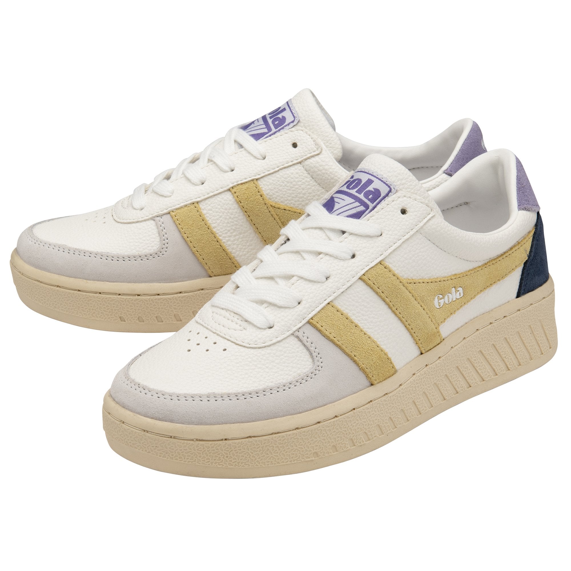 gola-grandslam-trident-damen-sneaker-wei-zitrone-lavendel image 3