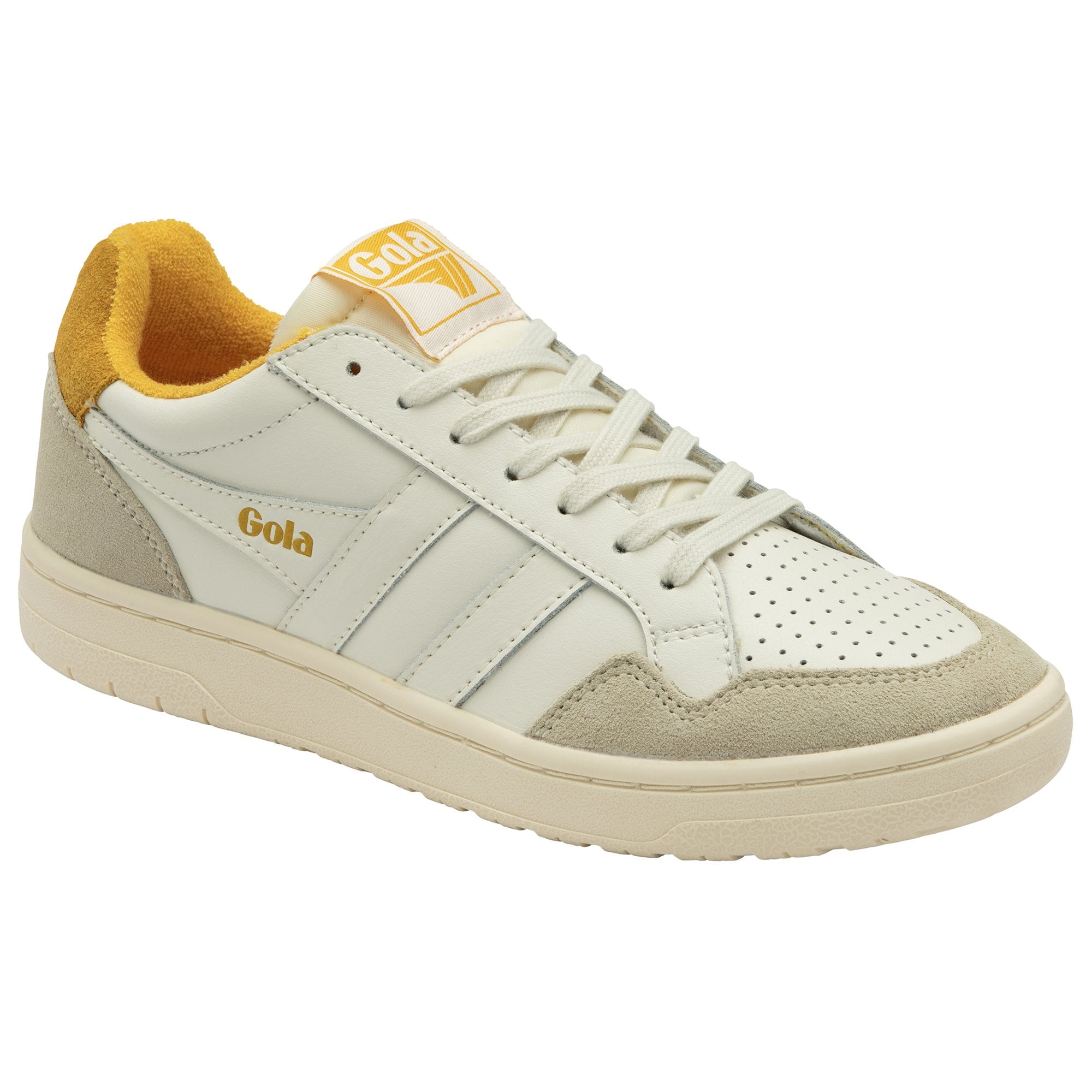 gola-eagle-damen-court-sneaker-off-white-sonnengelb image 2