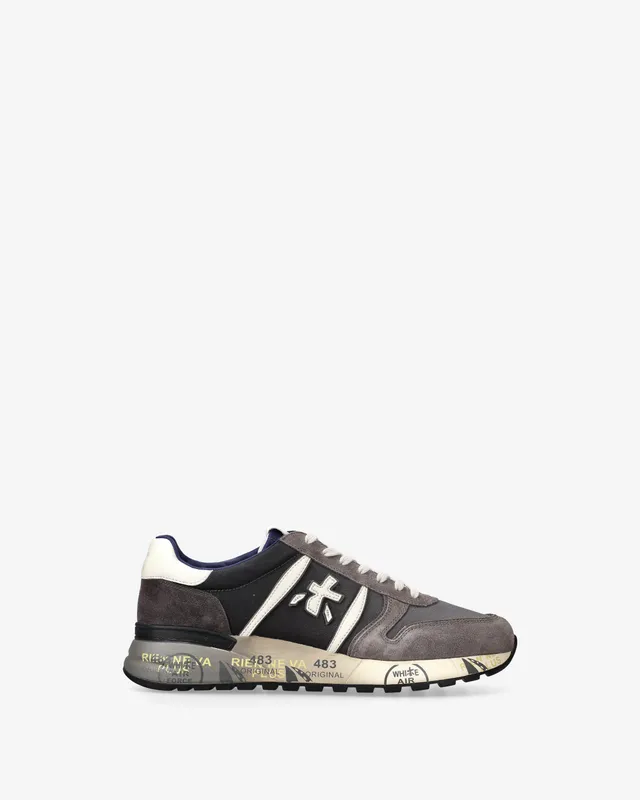 premiata-lander-6906-sneaker-herren-tortora-schwarz image 1