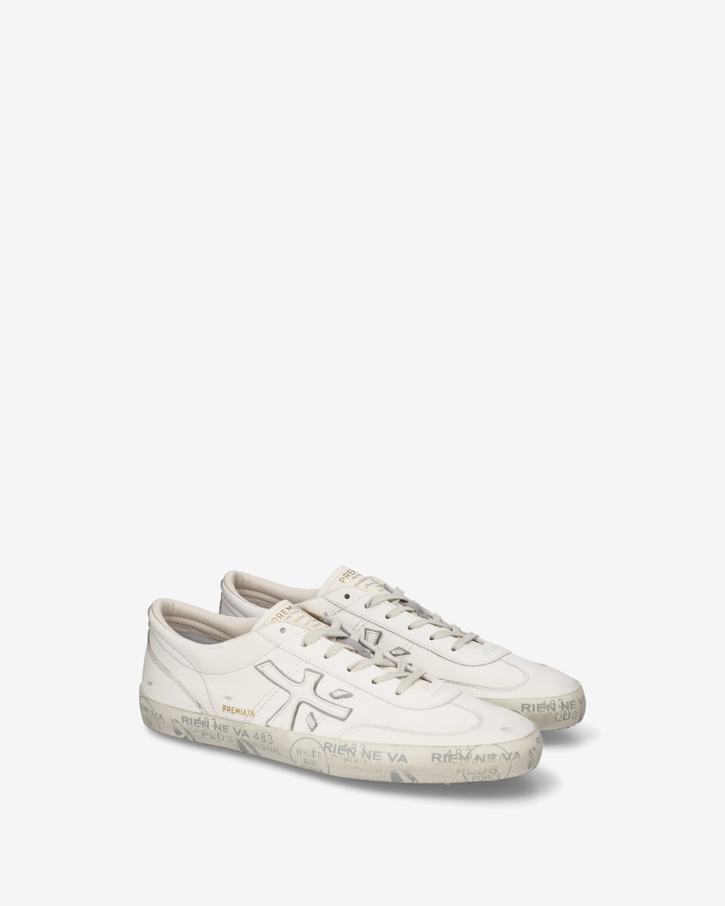 premiata-david-8091-sneaker-wei-silber-leder-laminat-details image 2