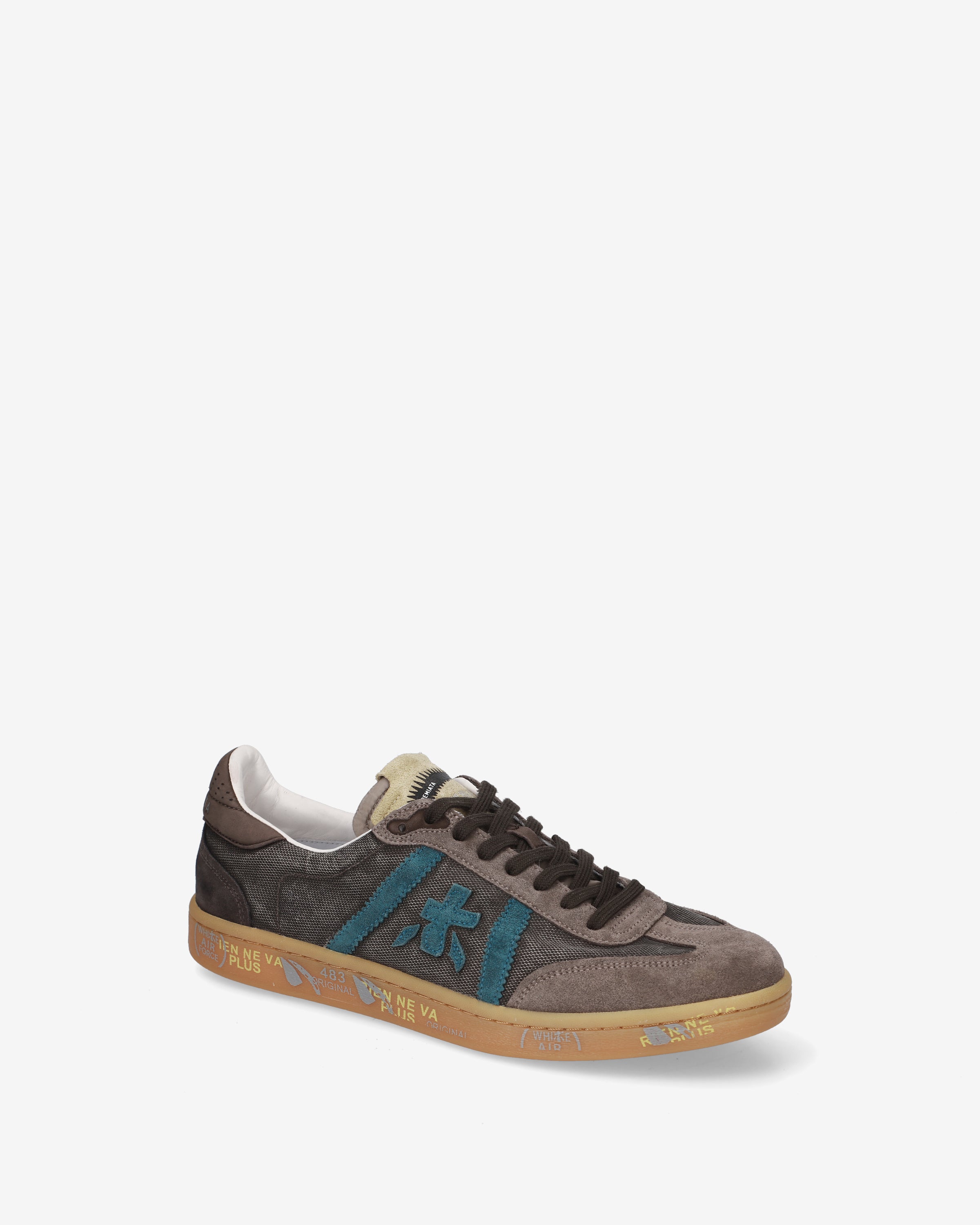 premiata-bonnie-8587-sneaker-herren-taupe-brown-petrolio image 4