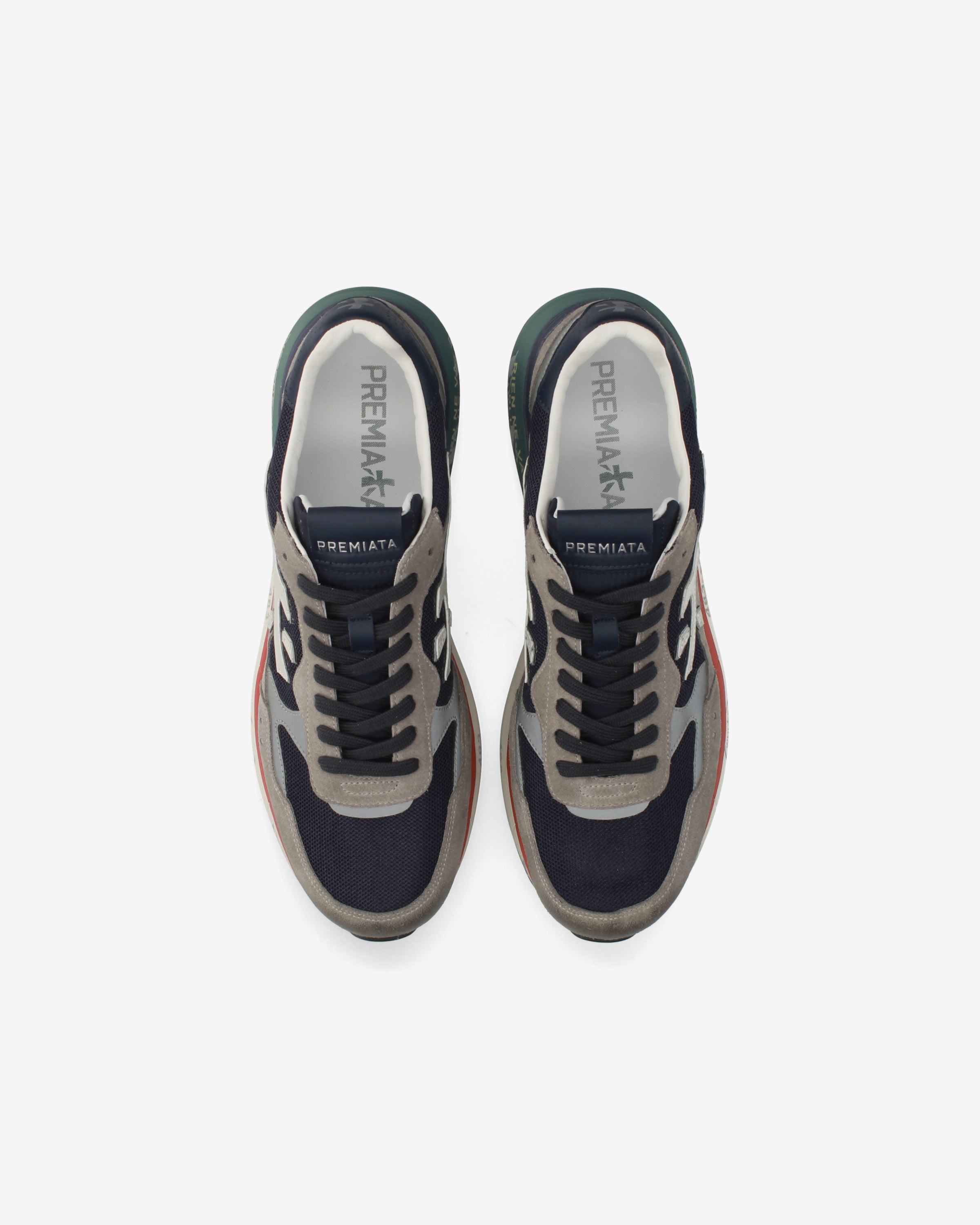 premiata-mick-0-1-8450-sneaker-navy-grau-suede-mesh-3-cm-sohle image 6
