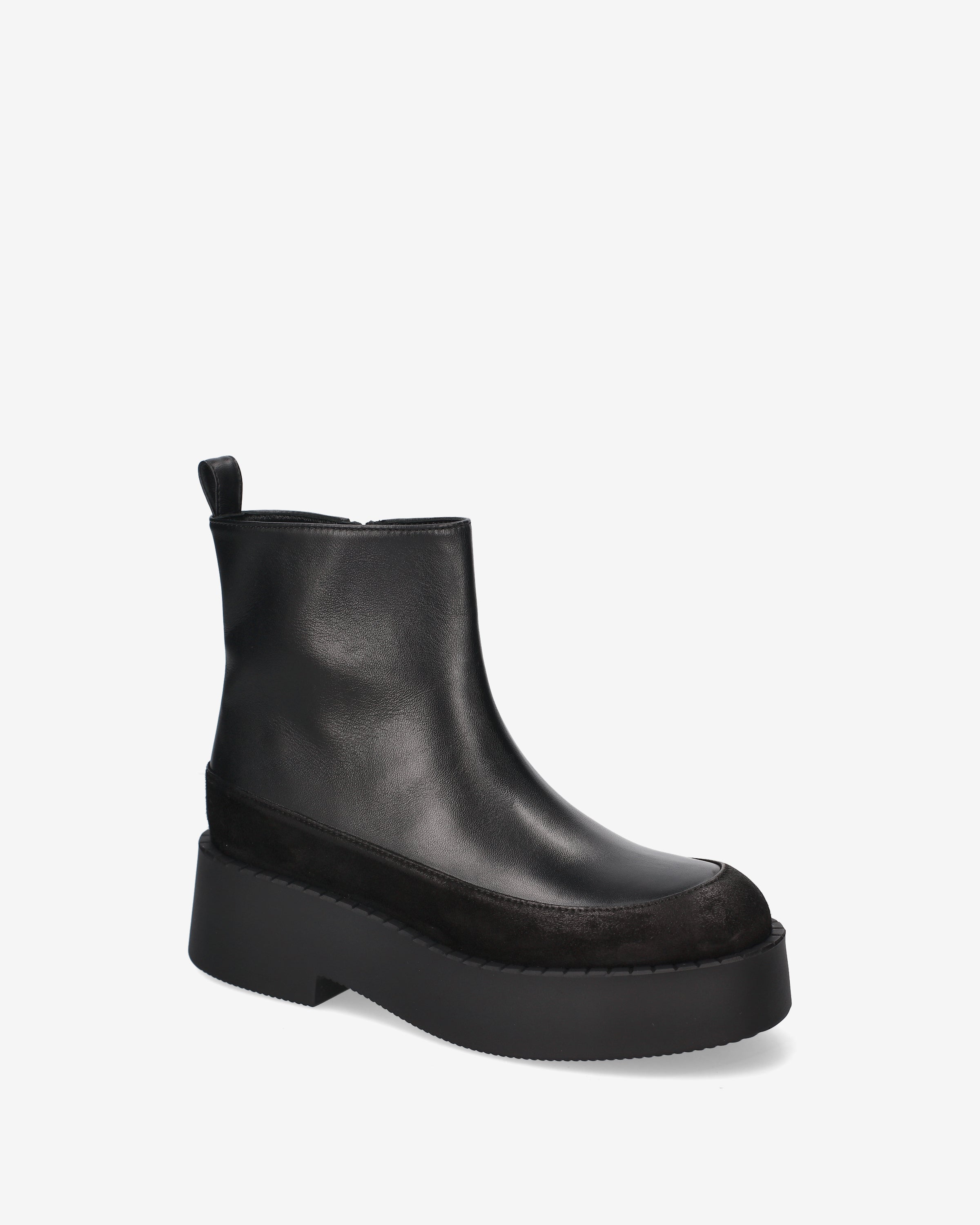 premiata-damen-platform-stivaletto-schwarz-leder-camoscio image 4