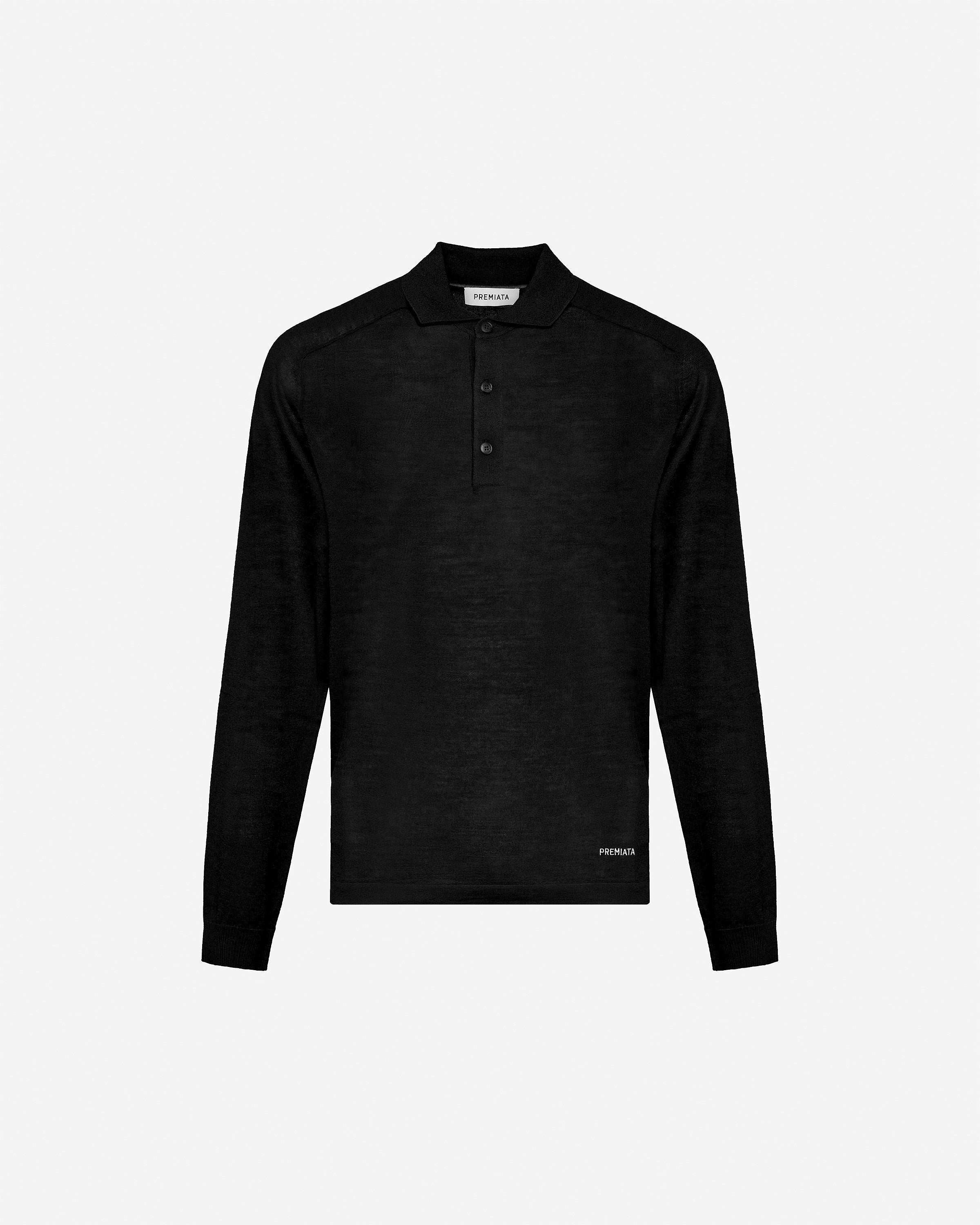 premiata-polo-knit-black-herren-strickpolo image 1