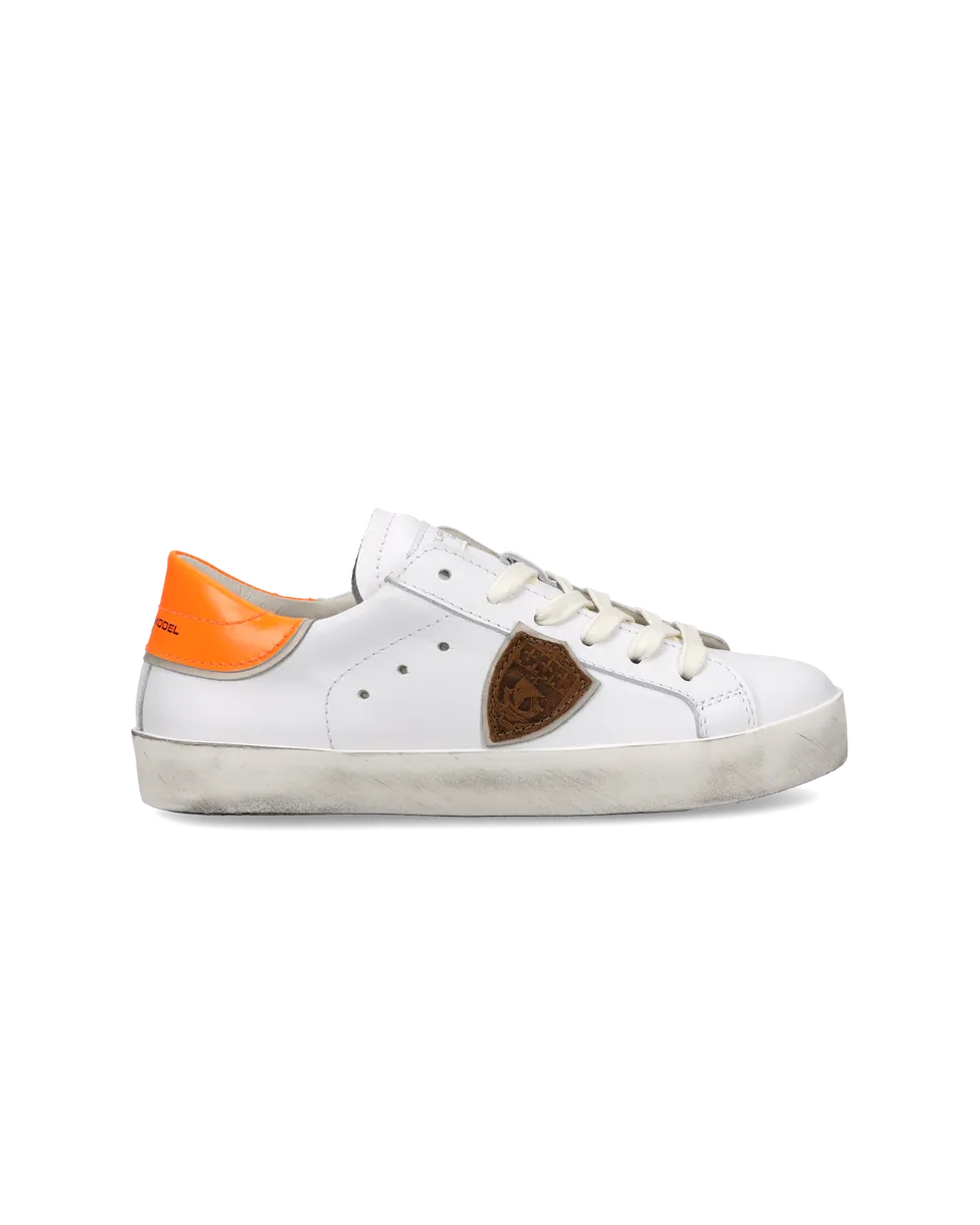 philippe-model-prsx-sneaker-kids-blanc-orange-fluo image 1