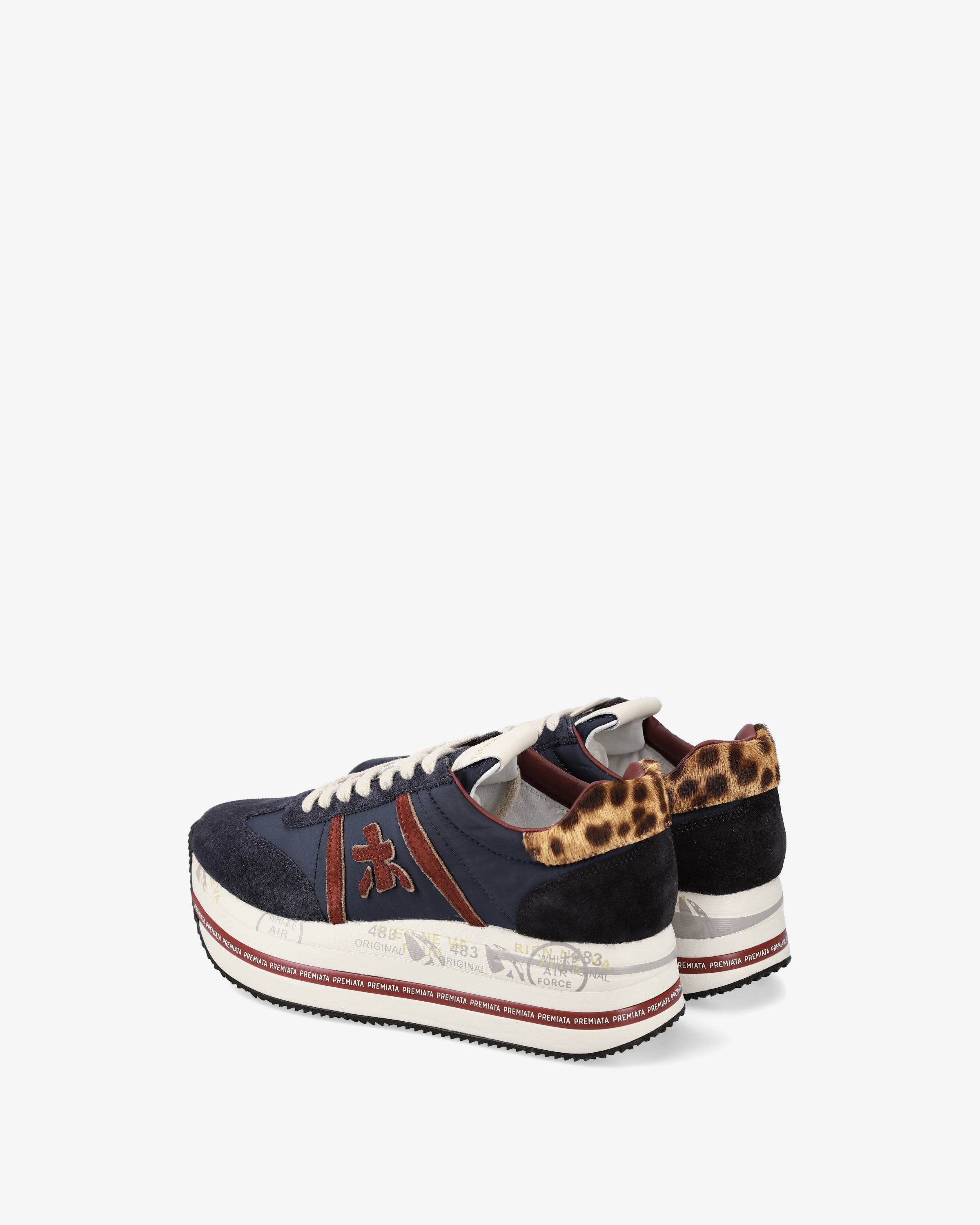 premiata-beth-7743-sneaker-blau-navy-bordeaux-beige image 5