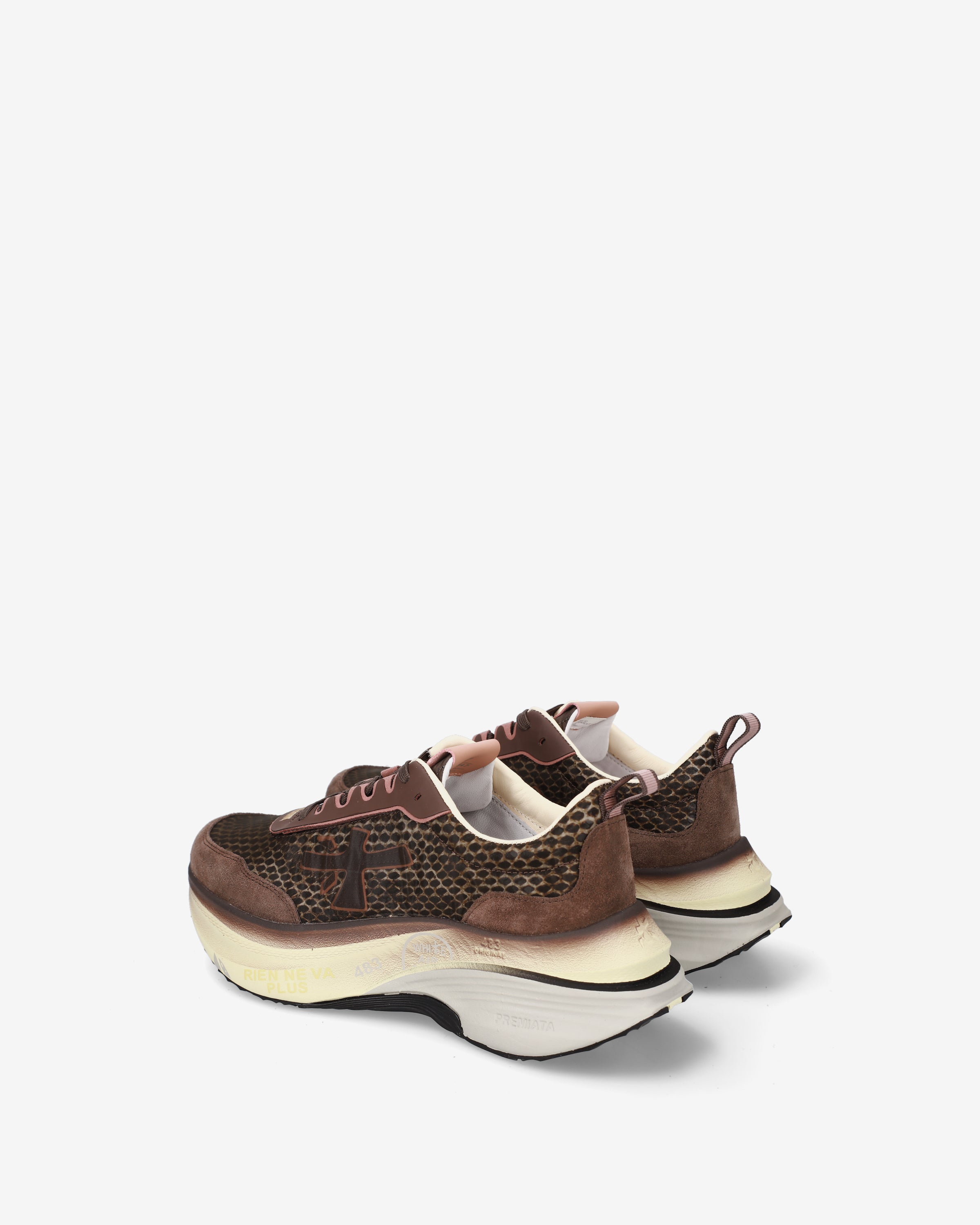 premiata-hill-8547-sneaker-damen-braun-reptil-maxi-sohle image 5