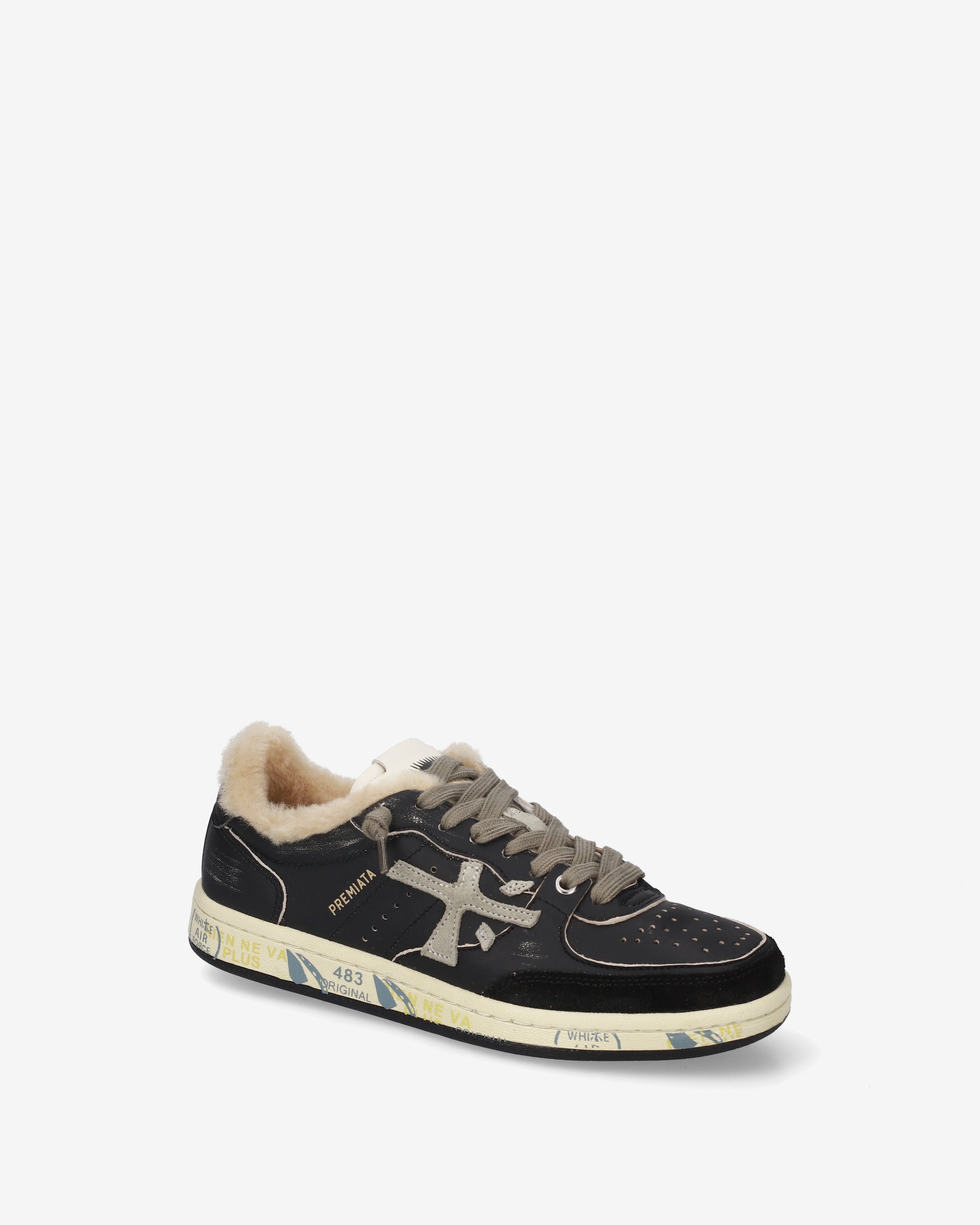 premiata-bskt-clayd-6909m-sneaker-herren-schwarz-used-look image 4