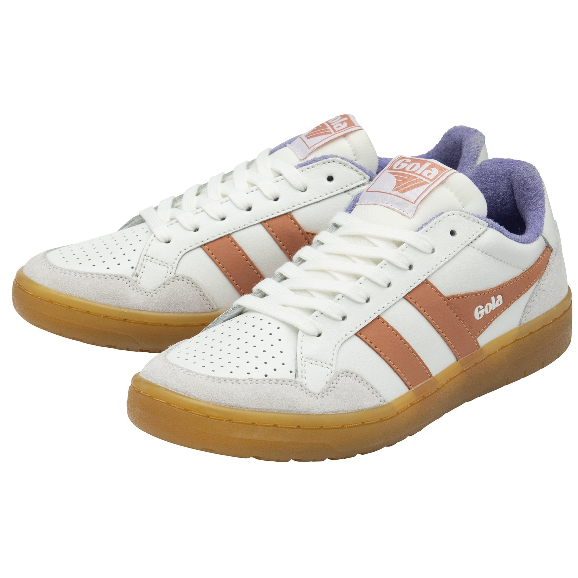 gola-eagle-86-damen-sneaker-wei-terrakotta-leder-court image 3
