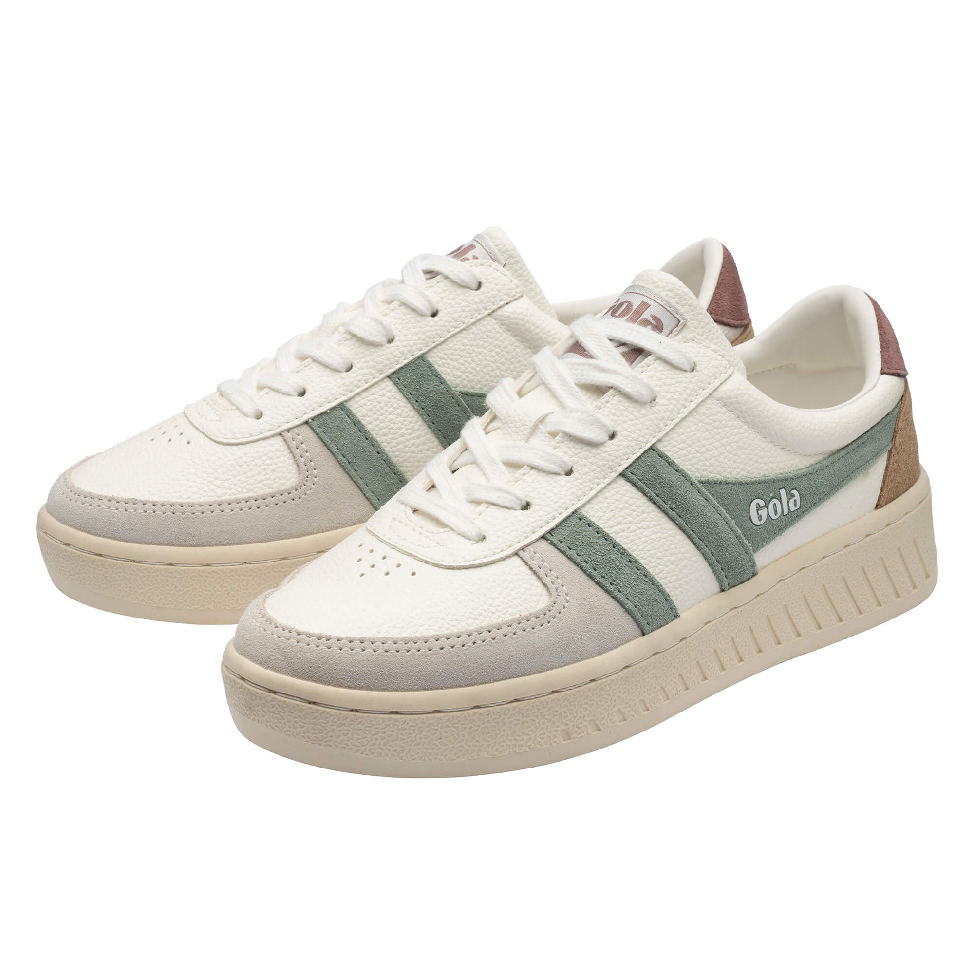 gola-grandslam-trident-damen-sneaker-wei-green-mist-brownrose image 3