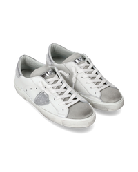 philippe-model-prsx-damen-low-sneaker-wei-silber-metallic-leder image 5