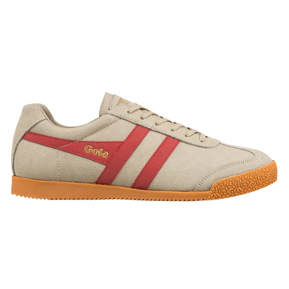 gola-harrier-herren-wildleder-sneaker-beige-mit-tiefrotem-wingflash-klassiker-vo image 1