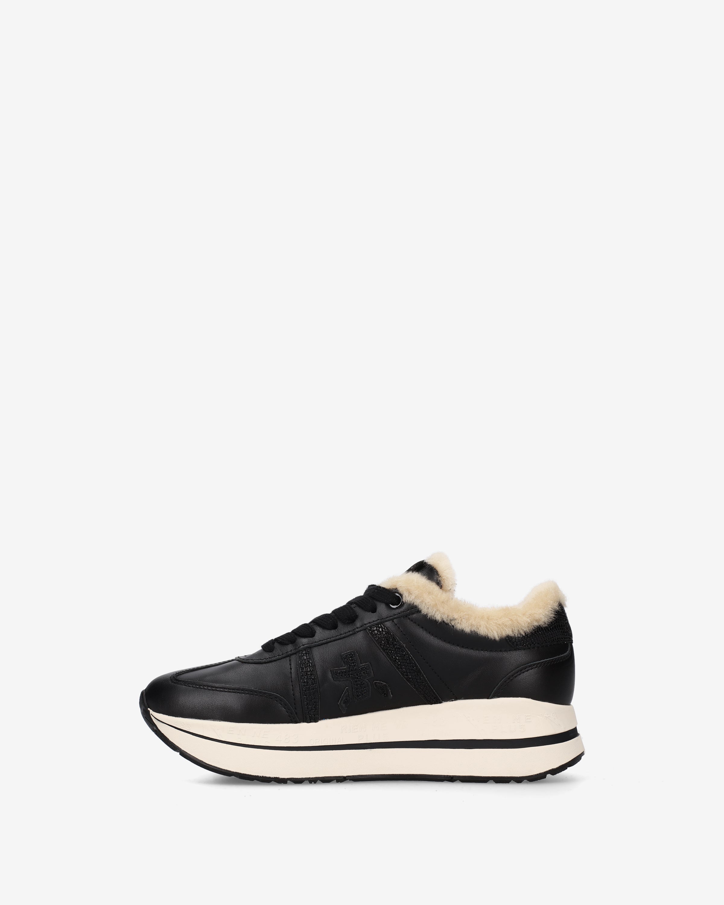 premiata-bethcoin-8503m-damen-sneaker-leder-schwarz-mit-shearling image 3