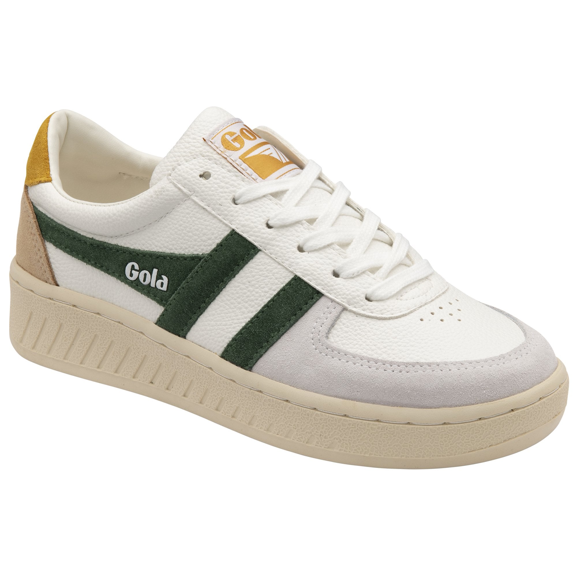 gola-grandslam-trident-damen-court-sneaker-wei-tannengr-n-sonnengelb image 2