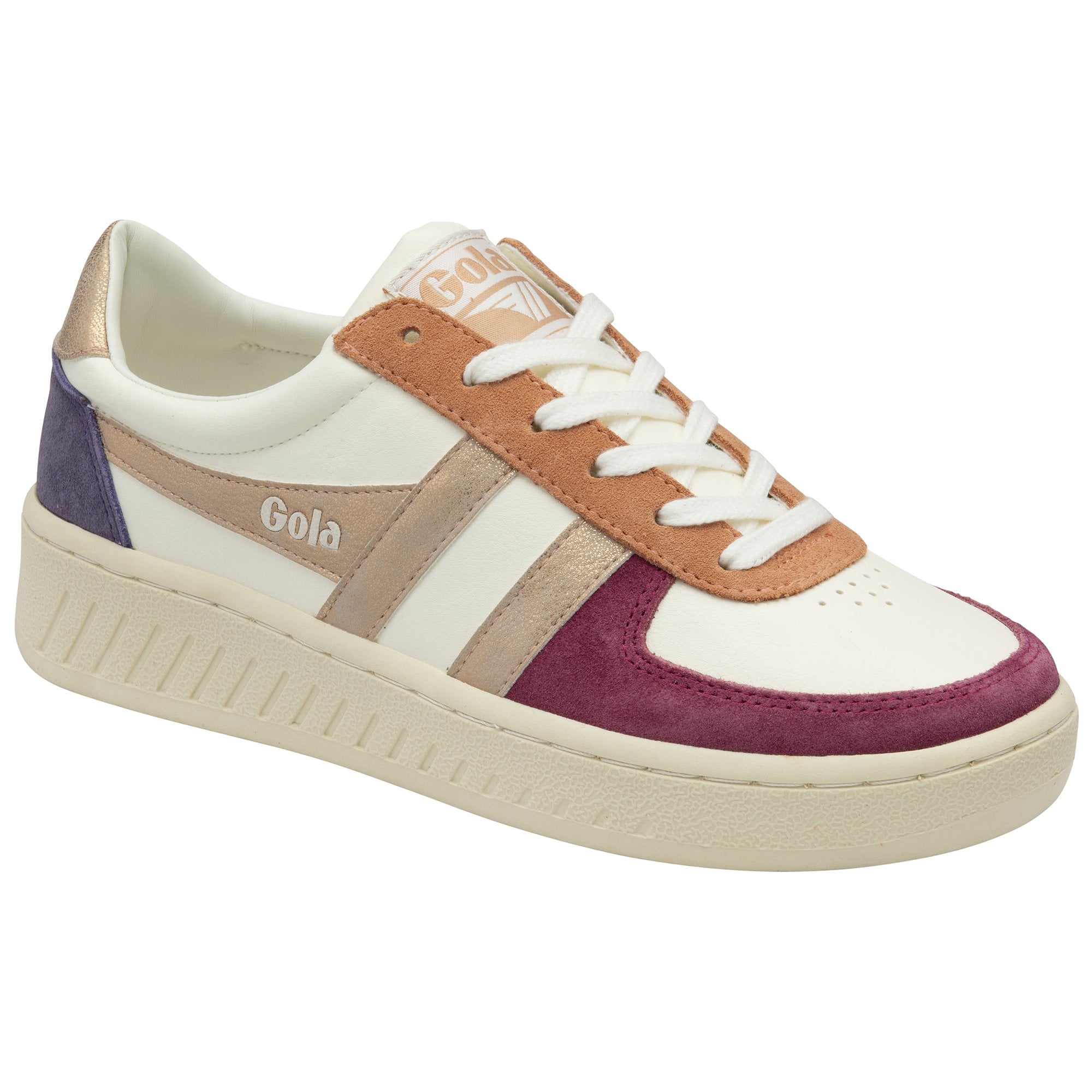 gola-grandslam-quadrant-damen-sneaker-off-white-kirschrot-ros-gold-pflaume image 2