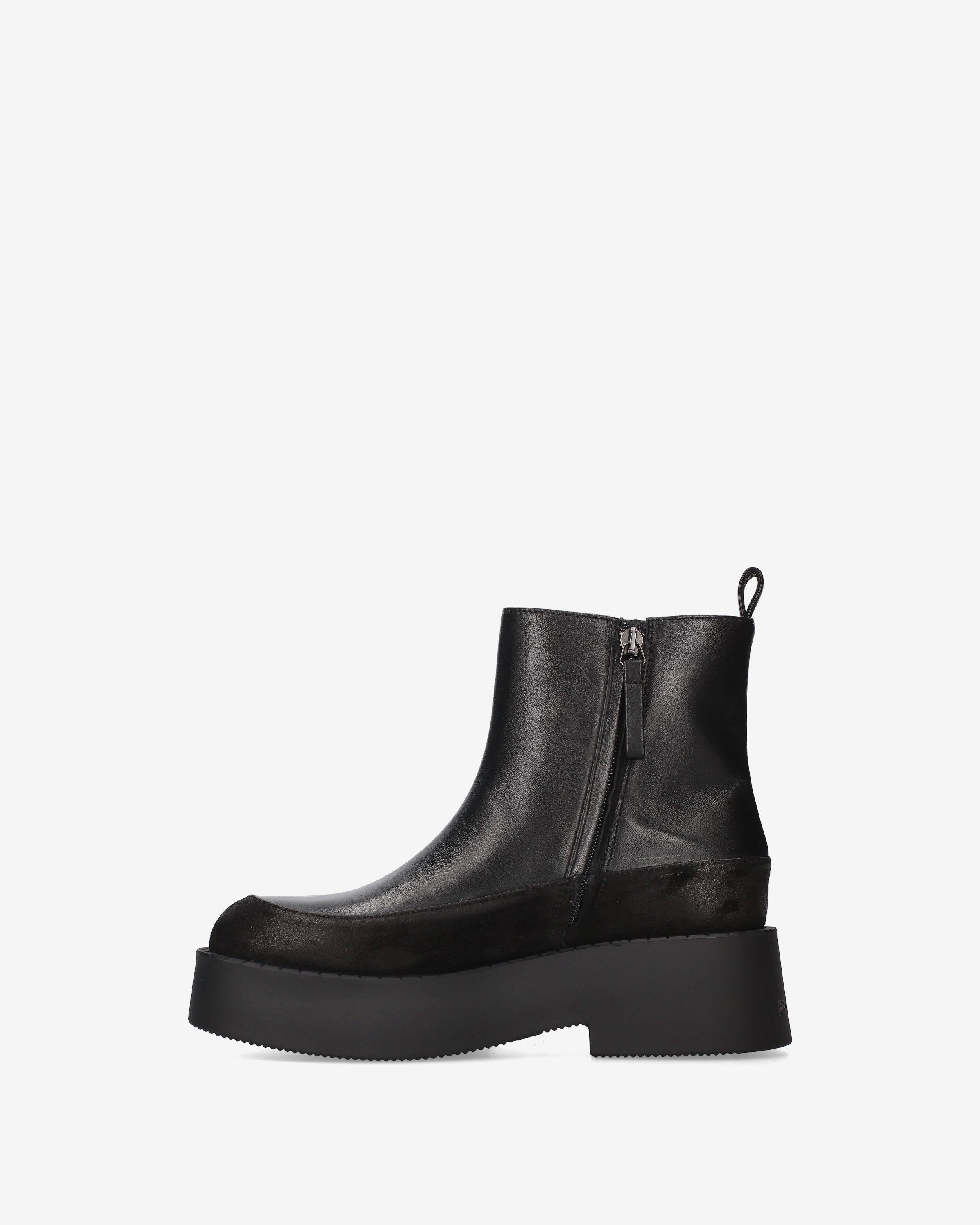 premiata-damen-platform-stivaletto-schwarz-leder-camoscio image 3