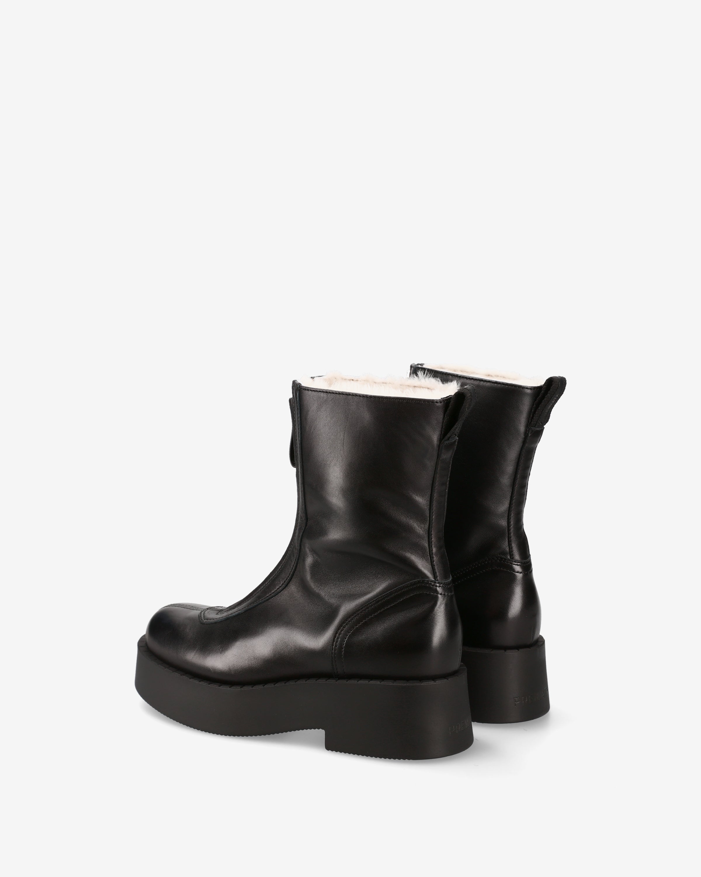premiata-stivaletti-pelle-nera-montone-damen-platform-stiefel image 5