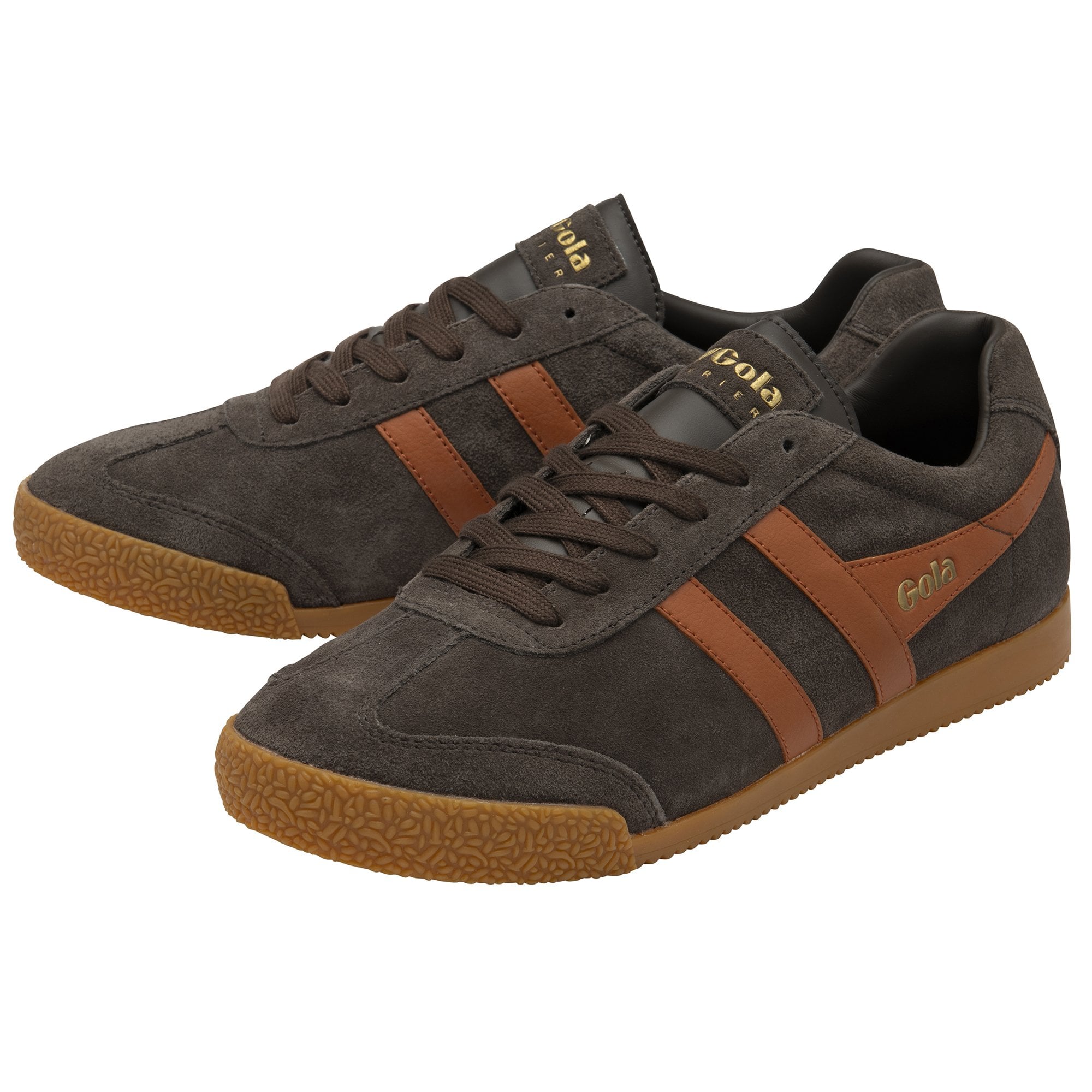 gola-harrier-herren-sneaker-dunkelbraun-wildleder-orange-1968 image 3