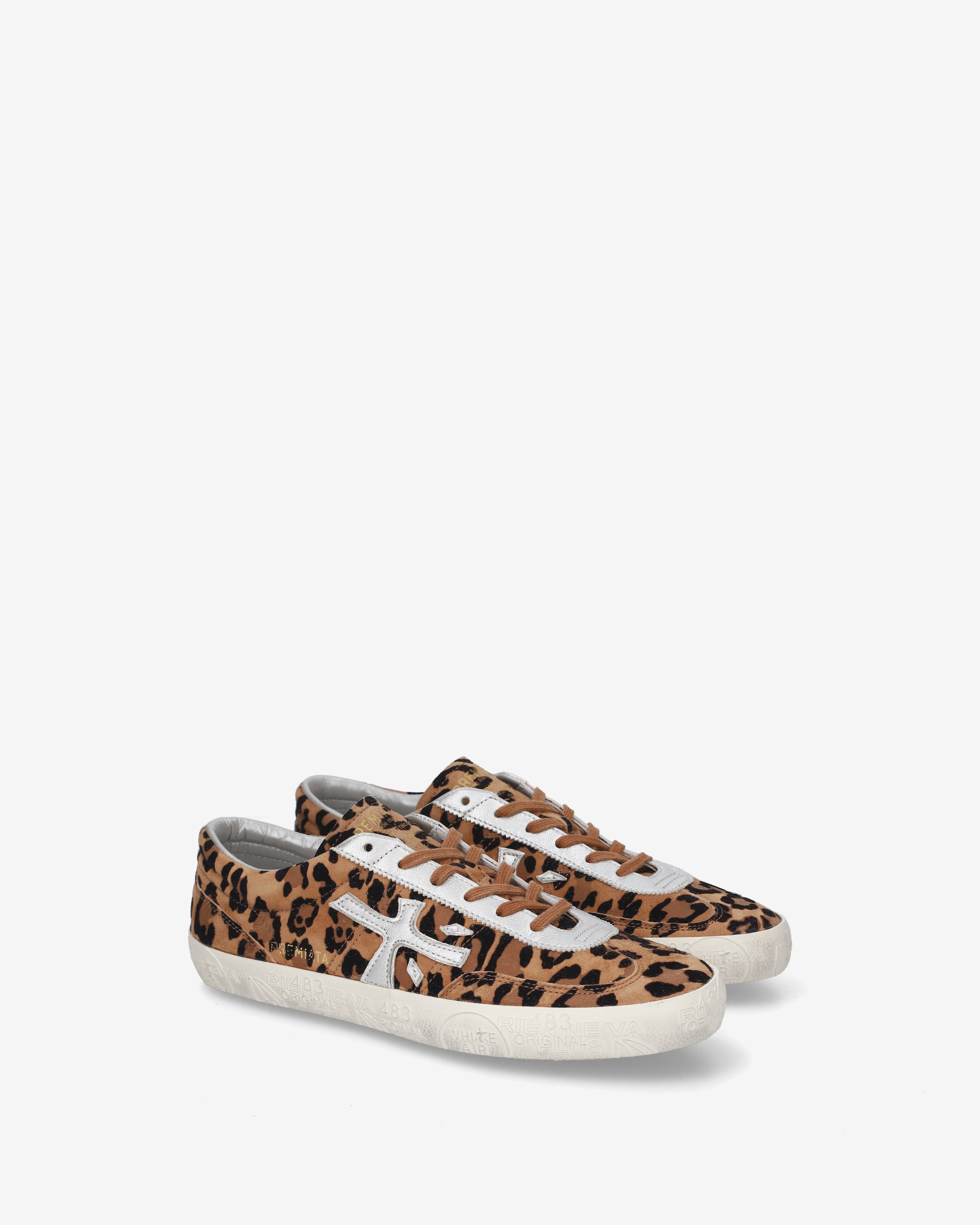 premiata-davidd-8604-damen-sneaker-suede-animal-print-beige-schwarz image 2