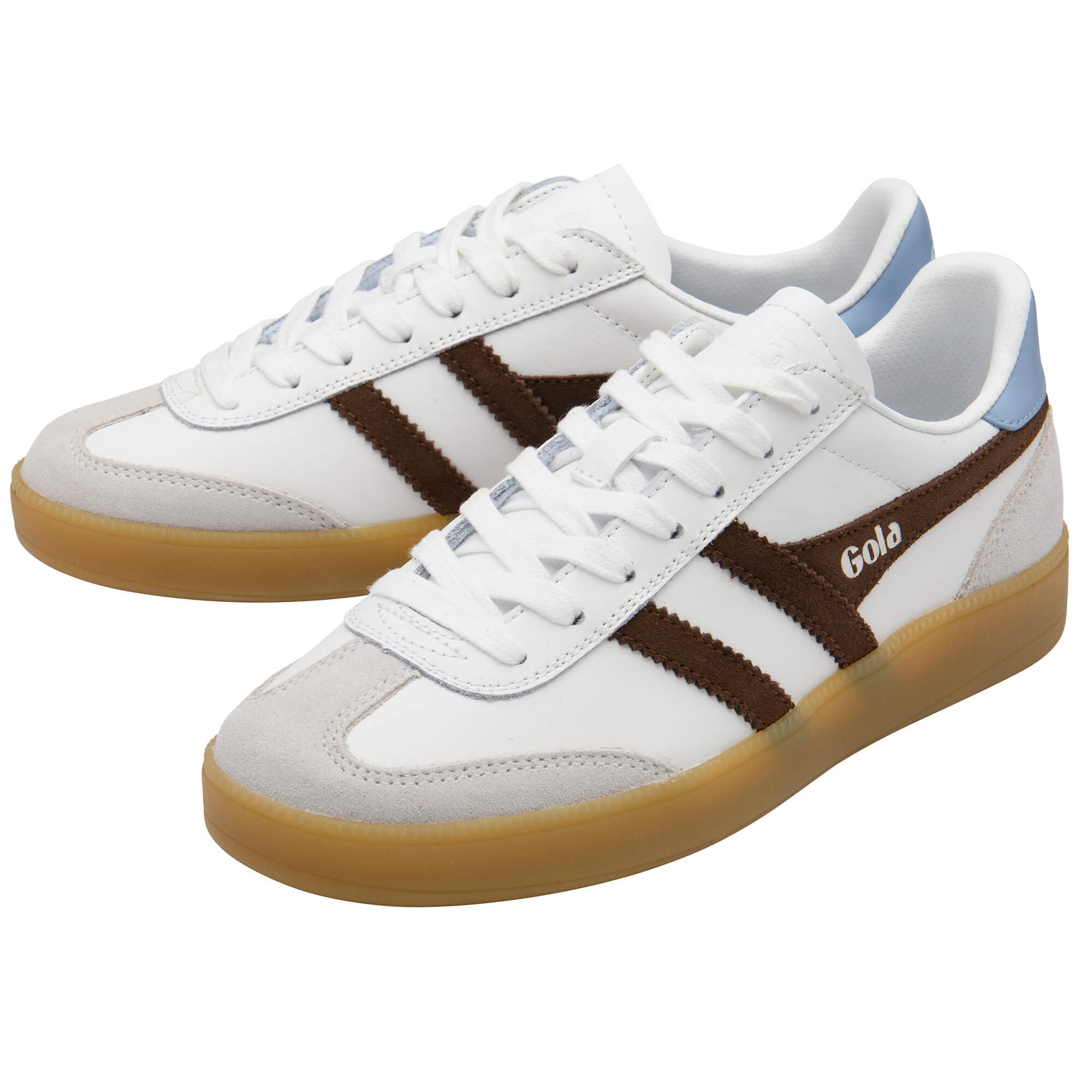 gola-viper-leather-damen-sneaker-wei-dunkelbraun-hellblau image 3