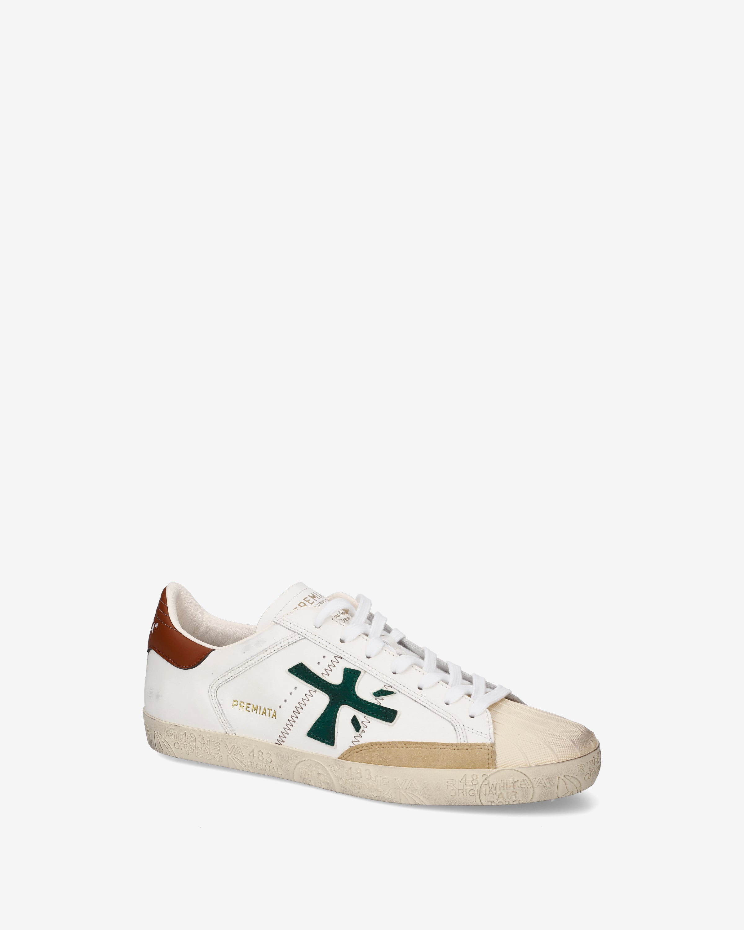 premiata-steven-8043-sneaker-herren-cremewei-gr-n-cognac image 2