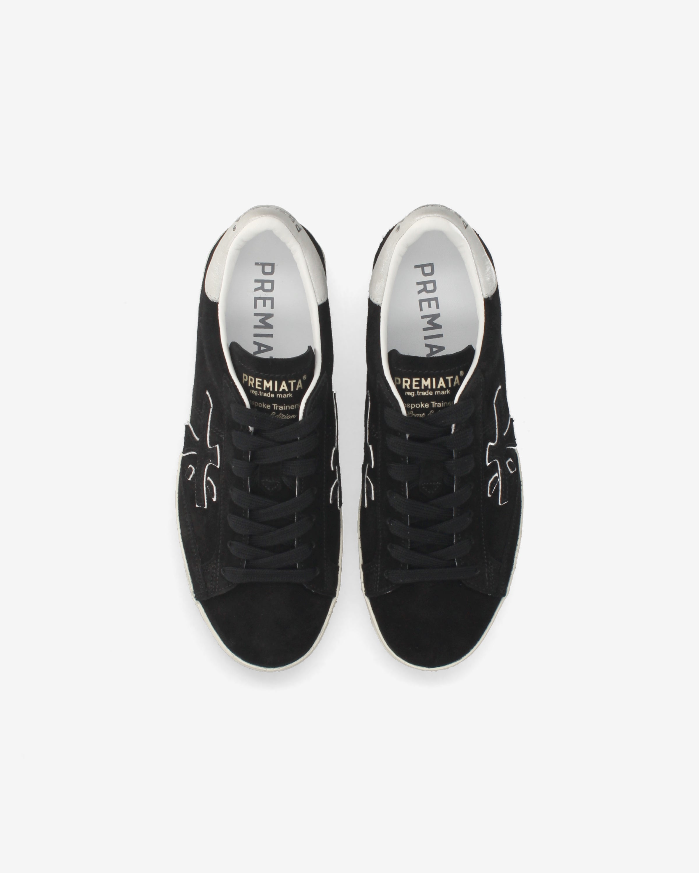 premiata-stevend-8487-damen-sneaker-schwarz-wei-suede-mit-kontrast-details image 6