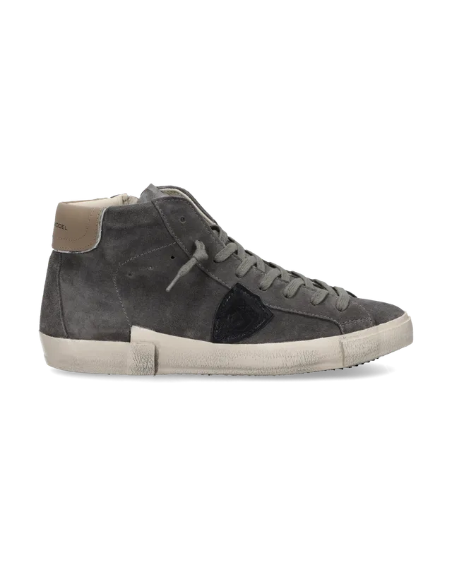philippe-model-prsx-high-herren-sneaker-grau-taupe-schlamm image 1
