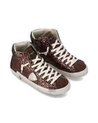 philippe-model-prsx-high-damen-sneaker-braun-platin-glitzer image 4