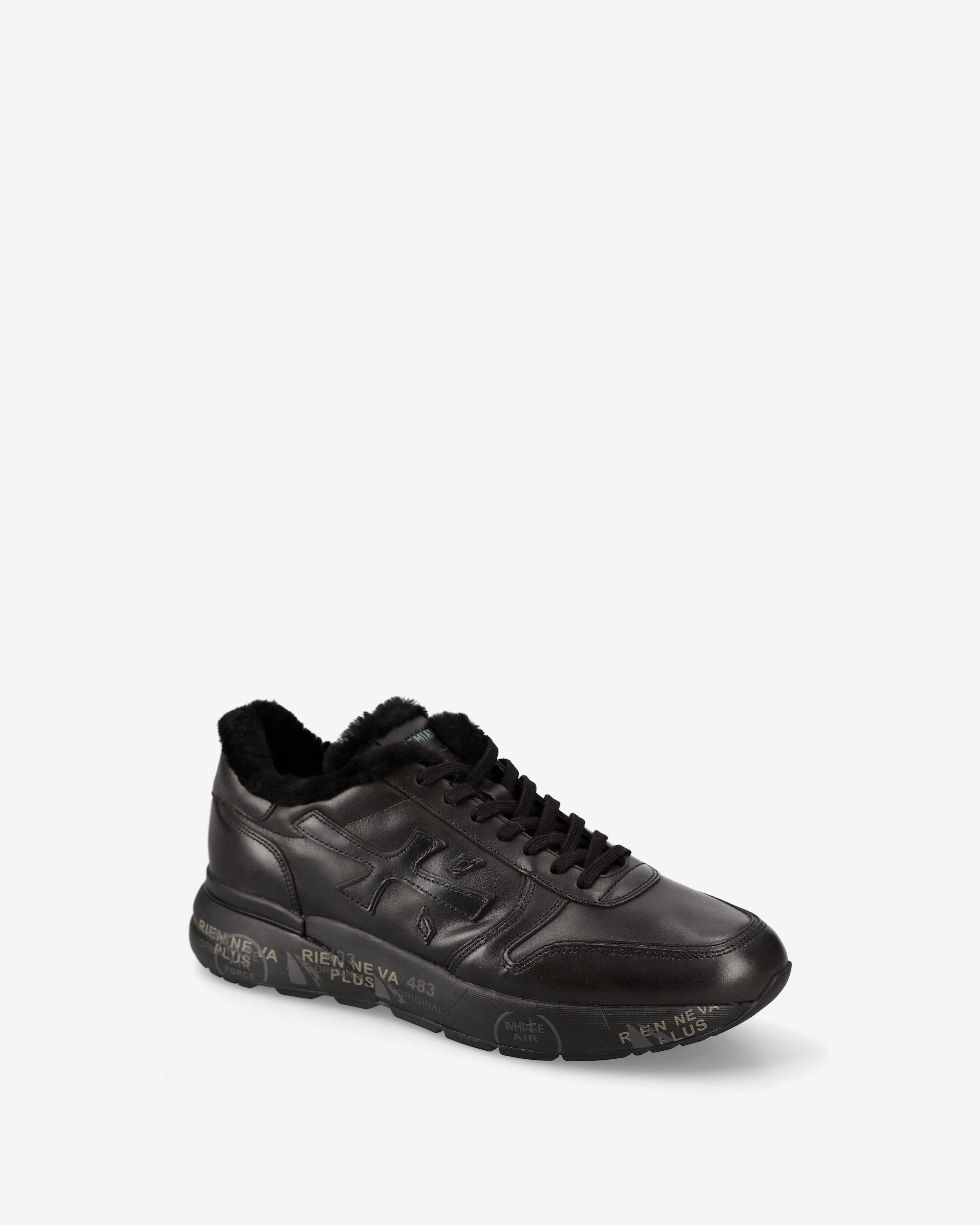 premiata-mick-1453nm-herren-sneaker-schwarz-leder-mit-lammfell image 4