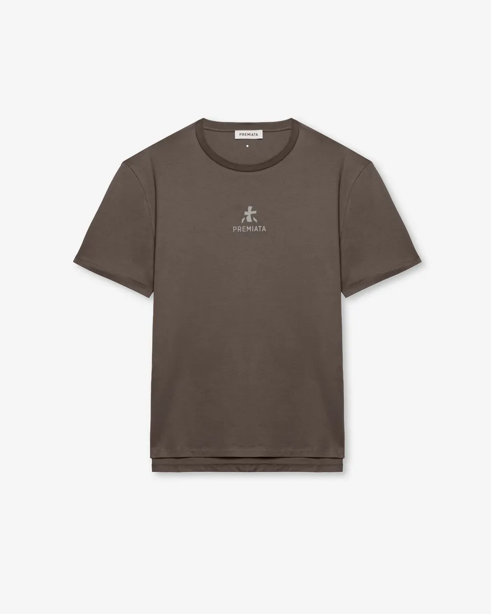 premiata-t-shirt-jersey-baumwolle-mud-herren-ton-in-ton image 1
