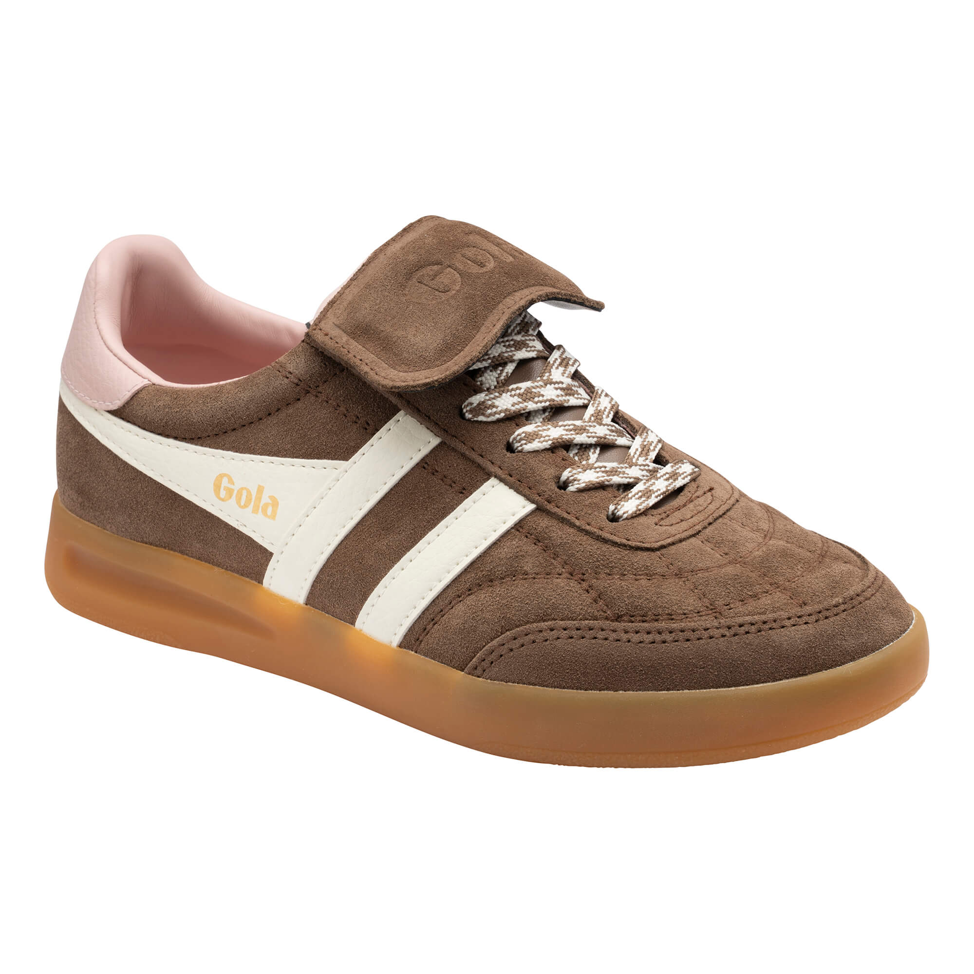 gola-stadia-86-damen-sneaker-otterbraun-wildleder-kreidepink image 2