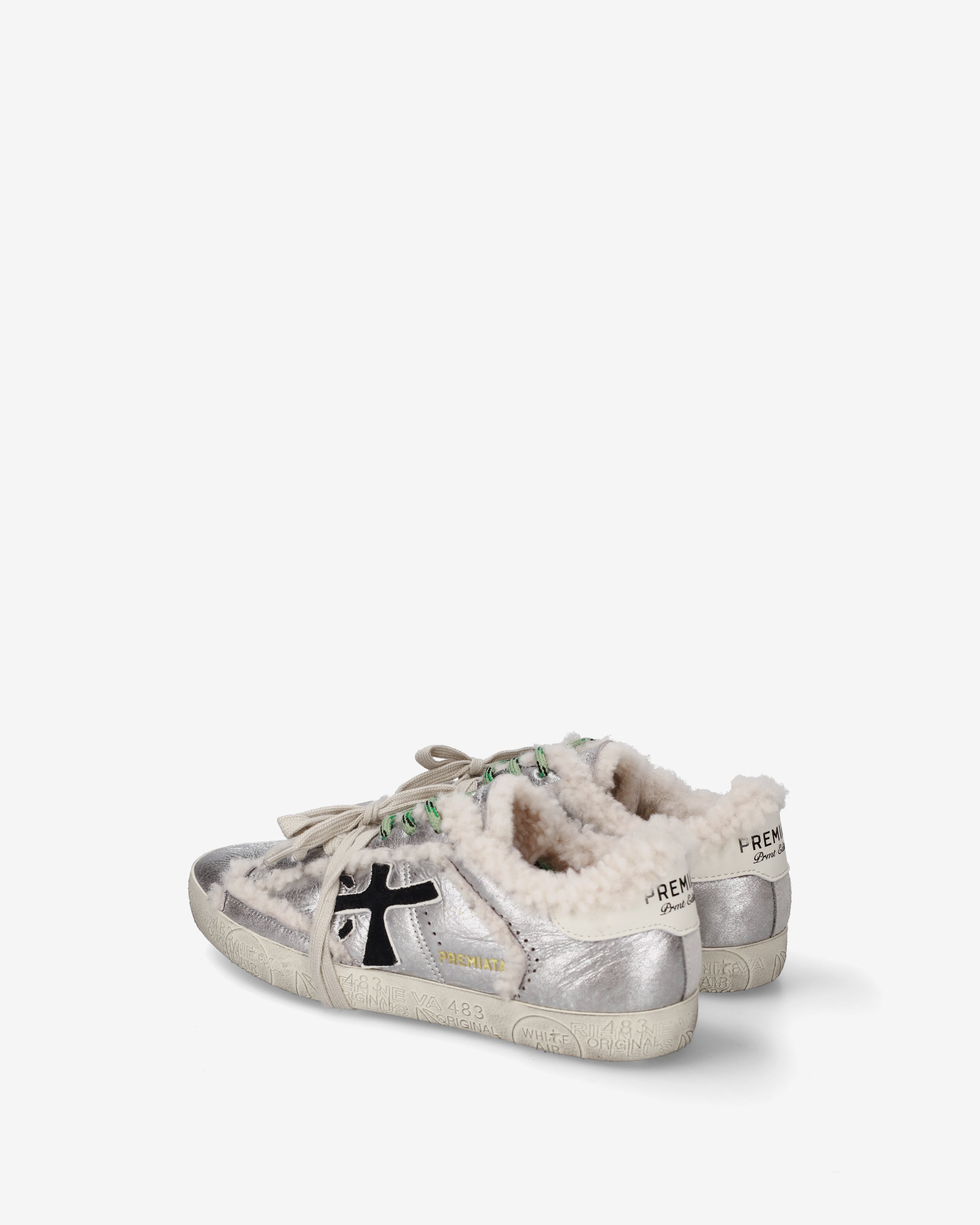 premiata-stevend-8694m-sneaker-argento-laminiert-shearling image 5