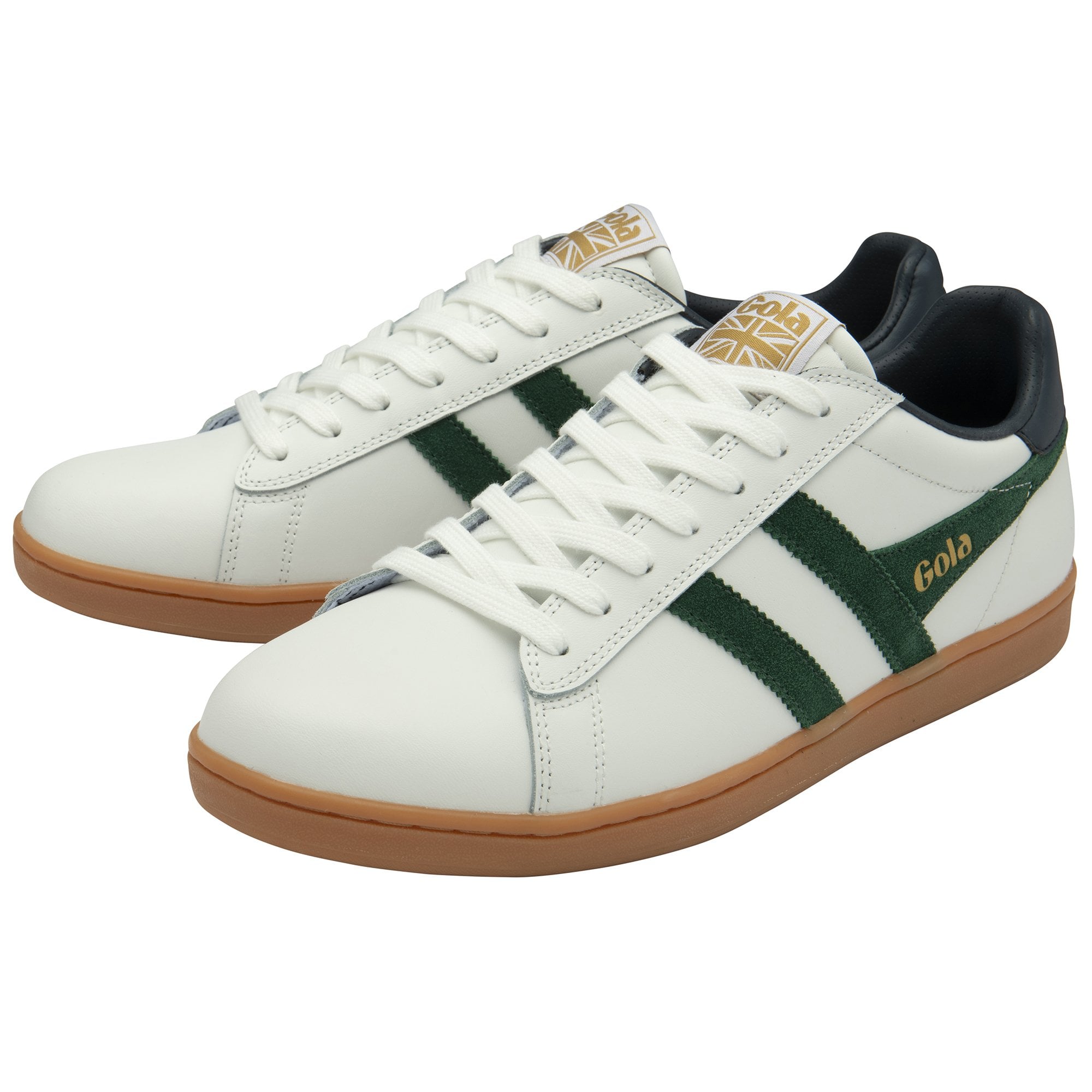 gola-equipe-ii-leder-sneaker-f-r-herren-wei-gr-n-navy image 3