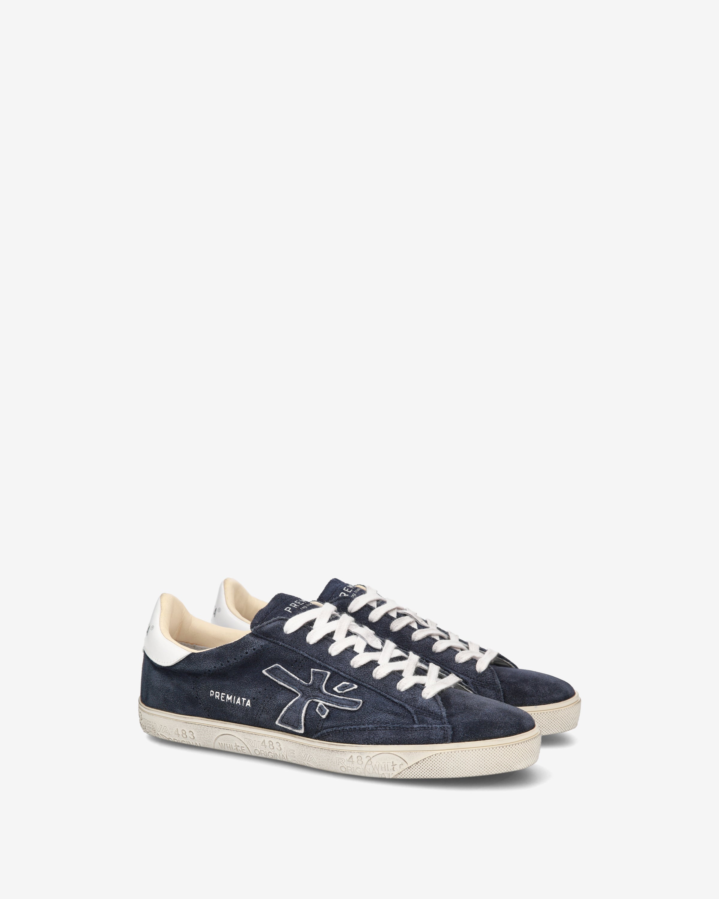 premiata-steven-6643-sneaker-herren-navy-suede image 2