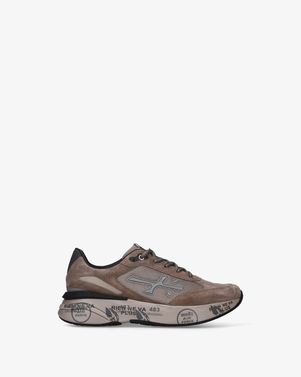 premiata-moerun-8699-herren-sneaker-taupe-suede-mesh image 1